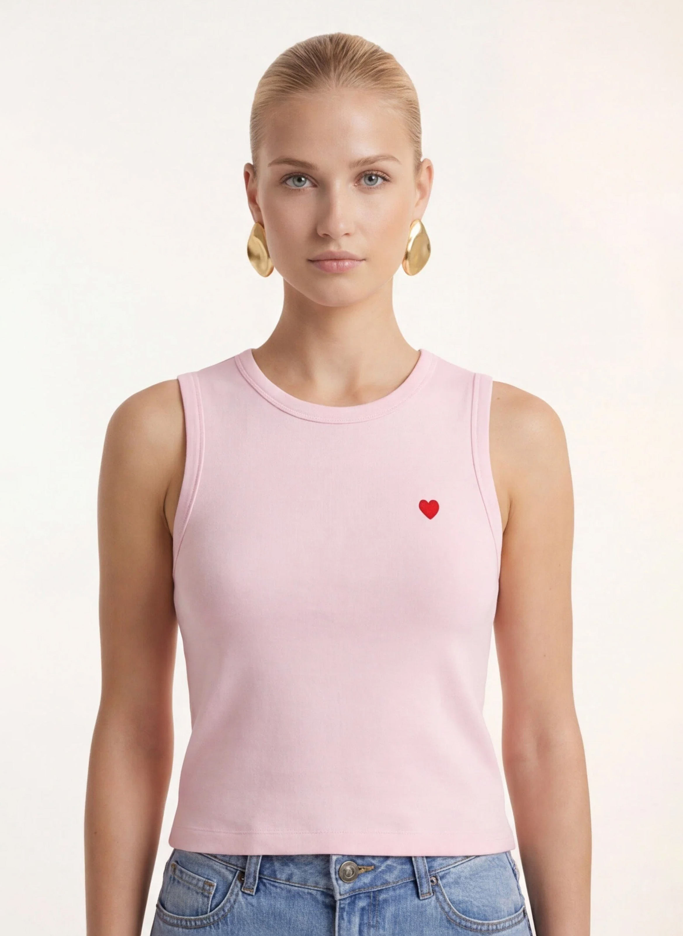 Baumwoll-Tanktop mit Rundhalsausschnitt KOOKAI Rosa