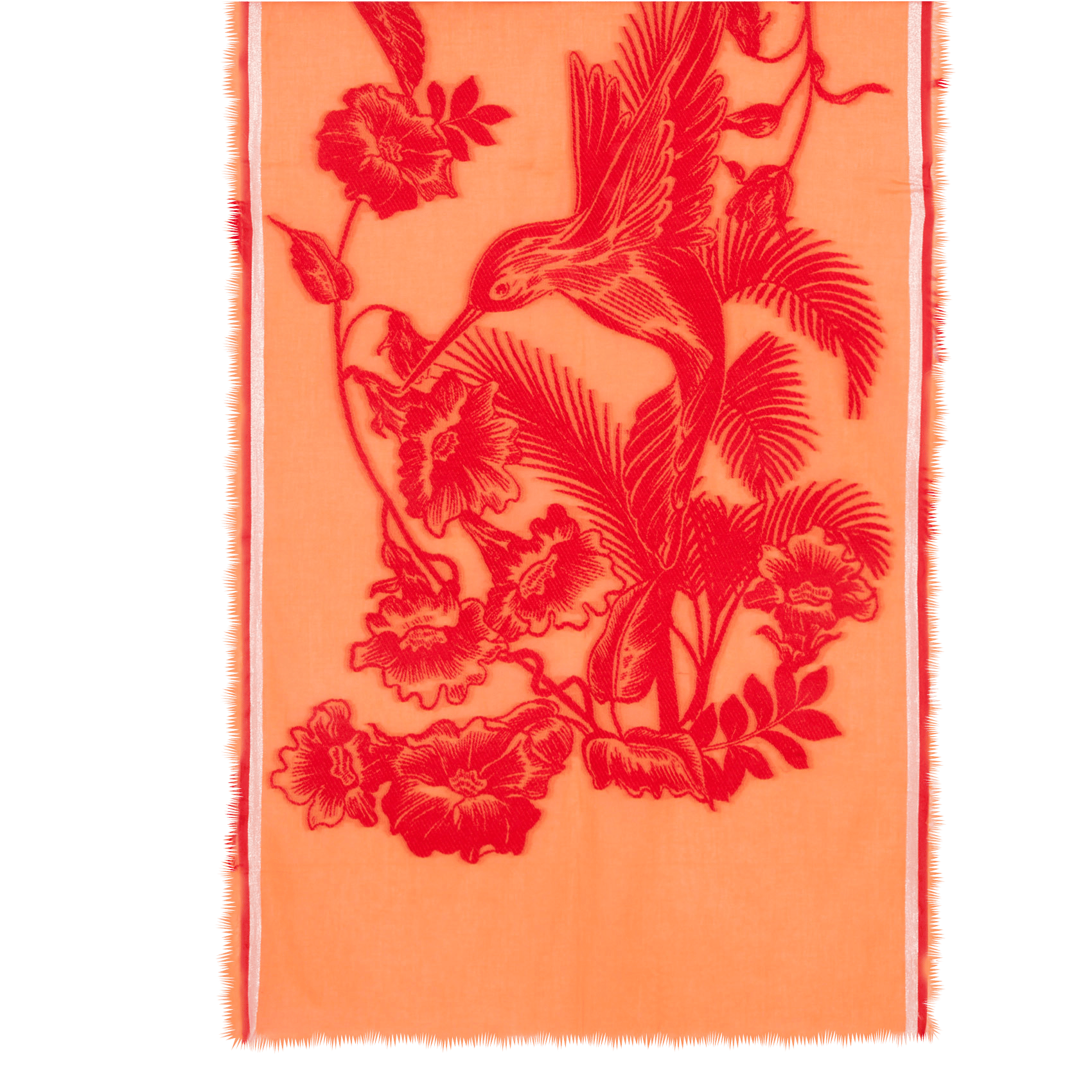 Foulard motif jacquard en coton mélangé LA FEE MARABOUTEE Orange
