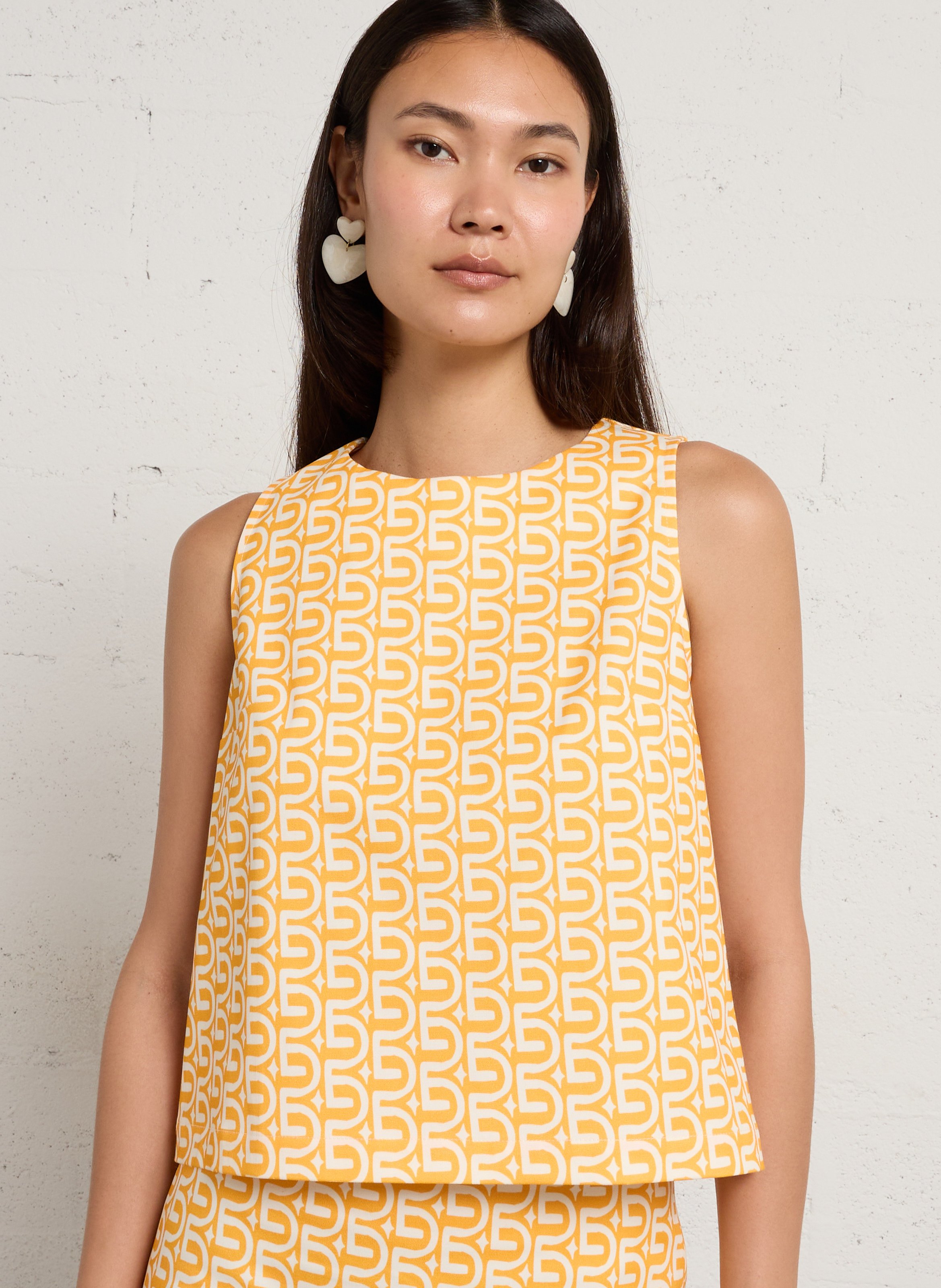 Printed sleeveless top ELISE CHALMIN Yellow