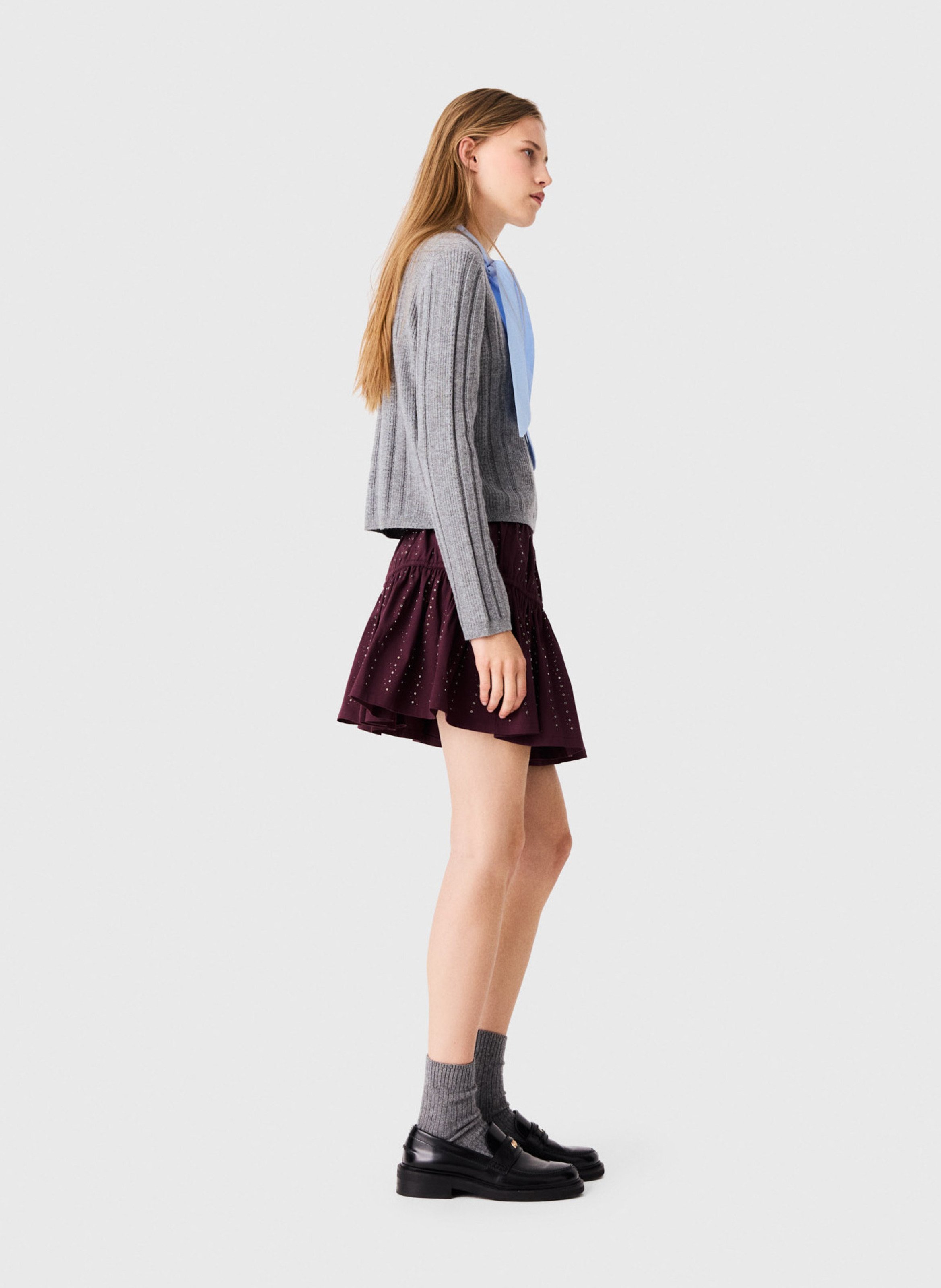 Pull droit en laine mélangée MAJE Gris