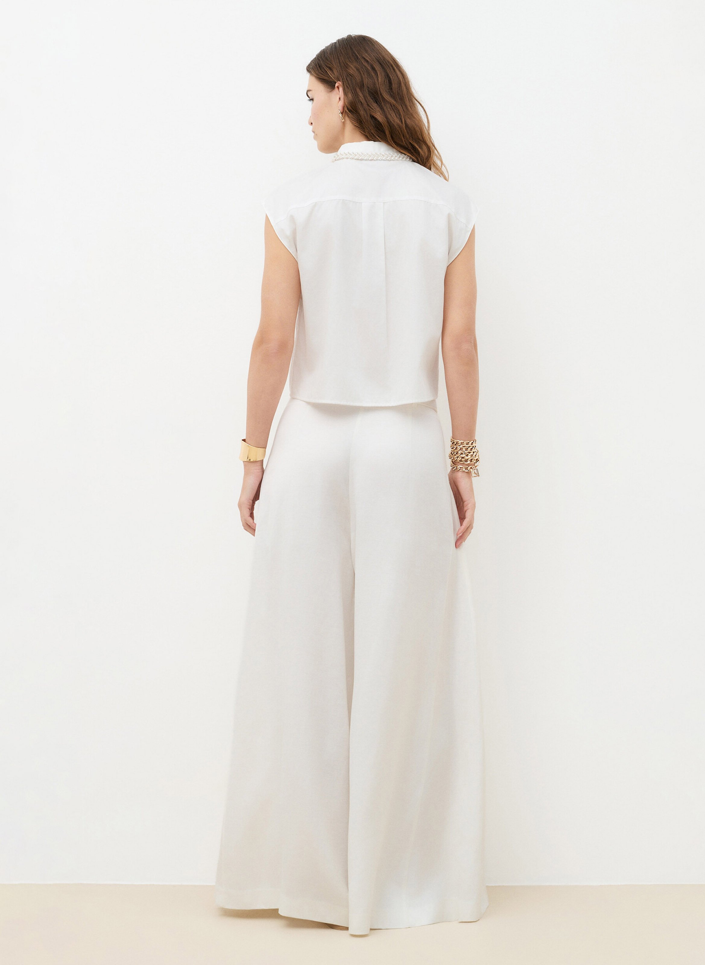 Fluid wide-leg pants CAROLL Beige