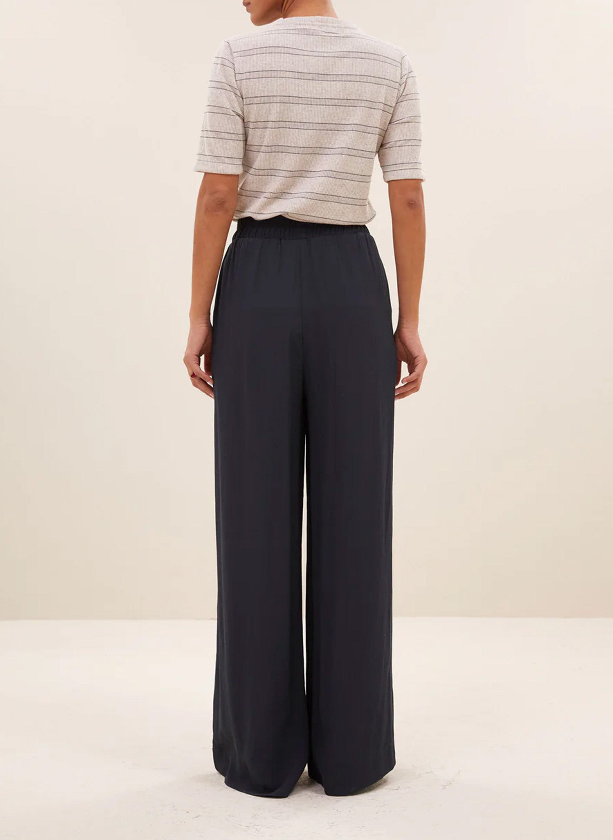 High-waisted wide-leg pants BY BAR Grey