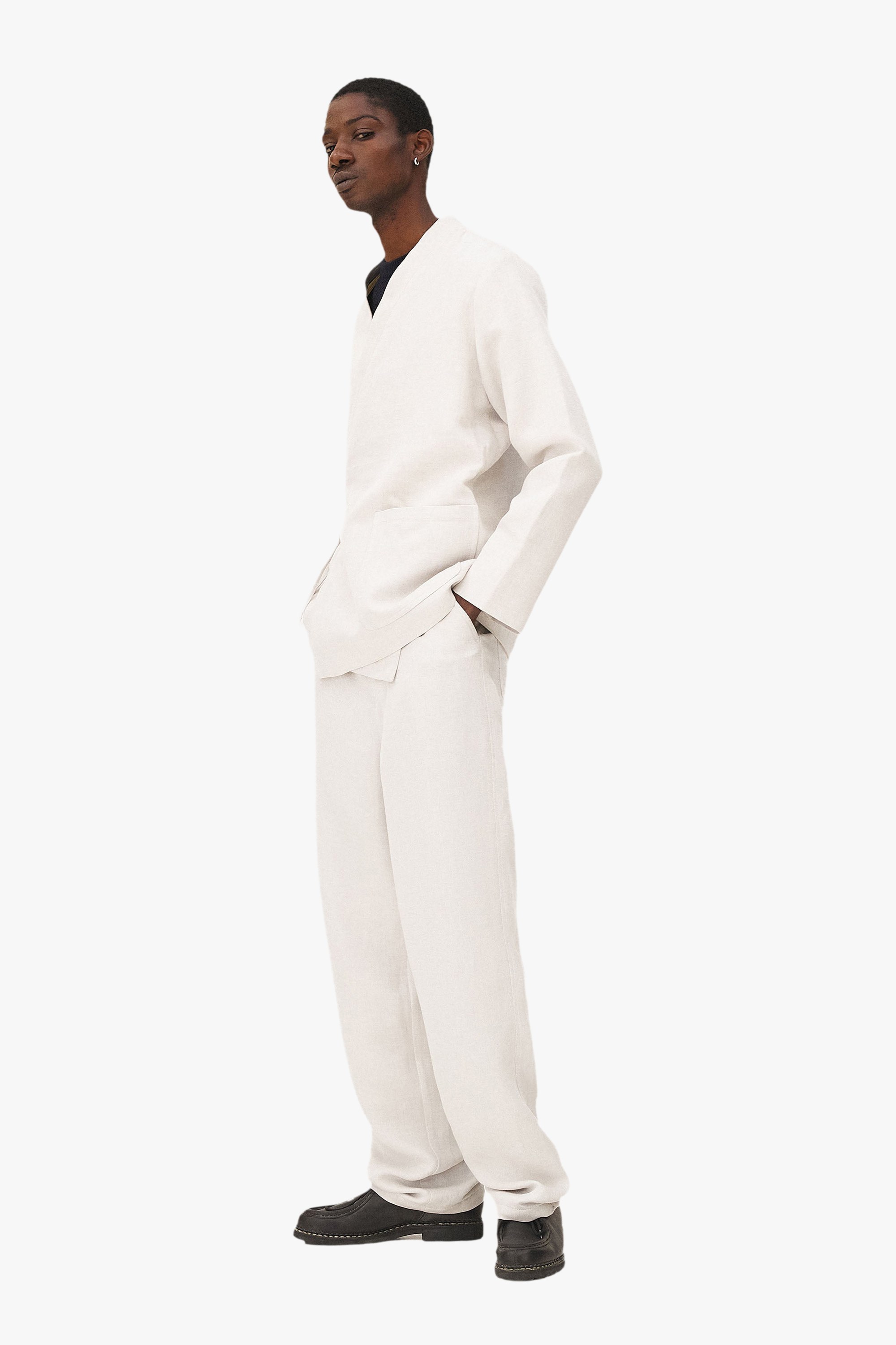 Elasticated relaxed Michigan pants | Grey Noyoco Men