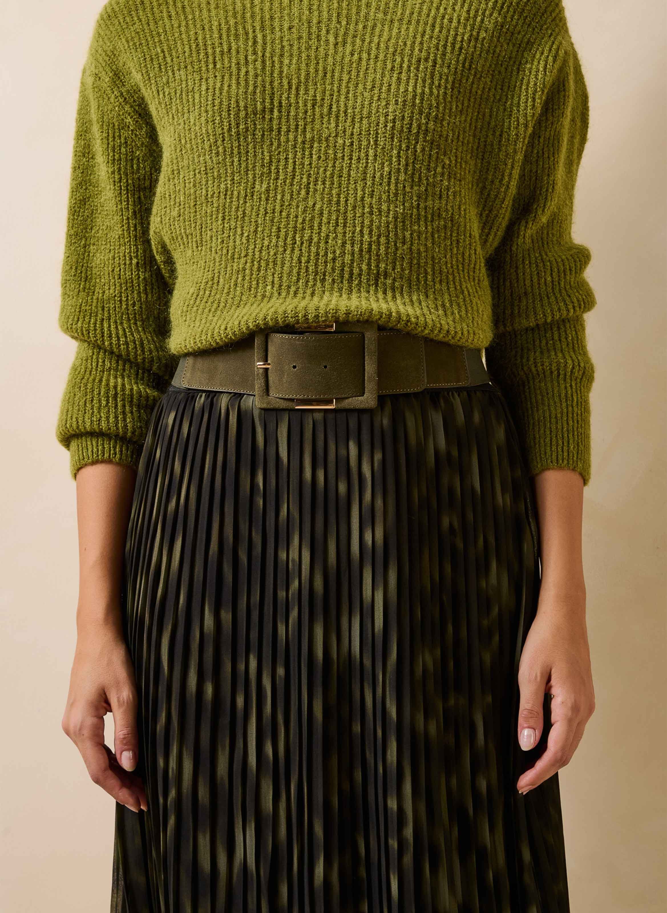 Leather-blend belt LA FEE MARABOUTEE Green