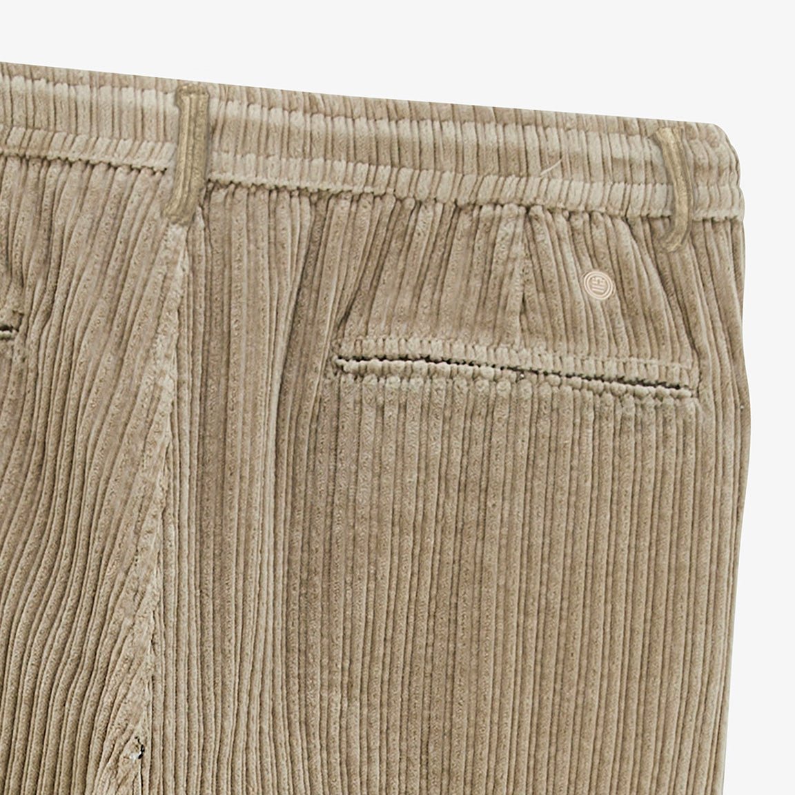 Corduroy stretch pants 557 with elasticated waist in travertine beige SERGE BLANCO Beige