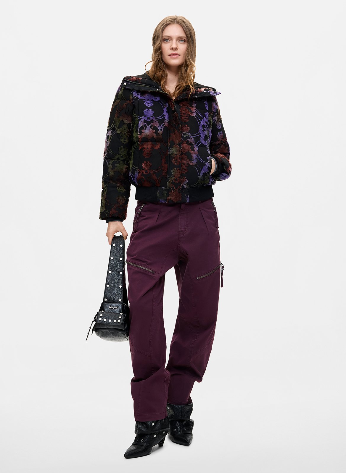 Puffer Jacket with Truck Driver Collar DESIGUAL Black