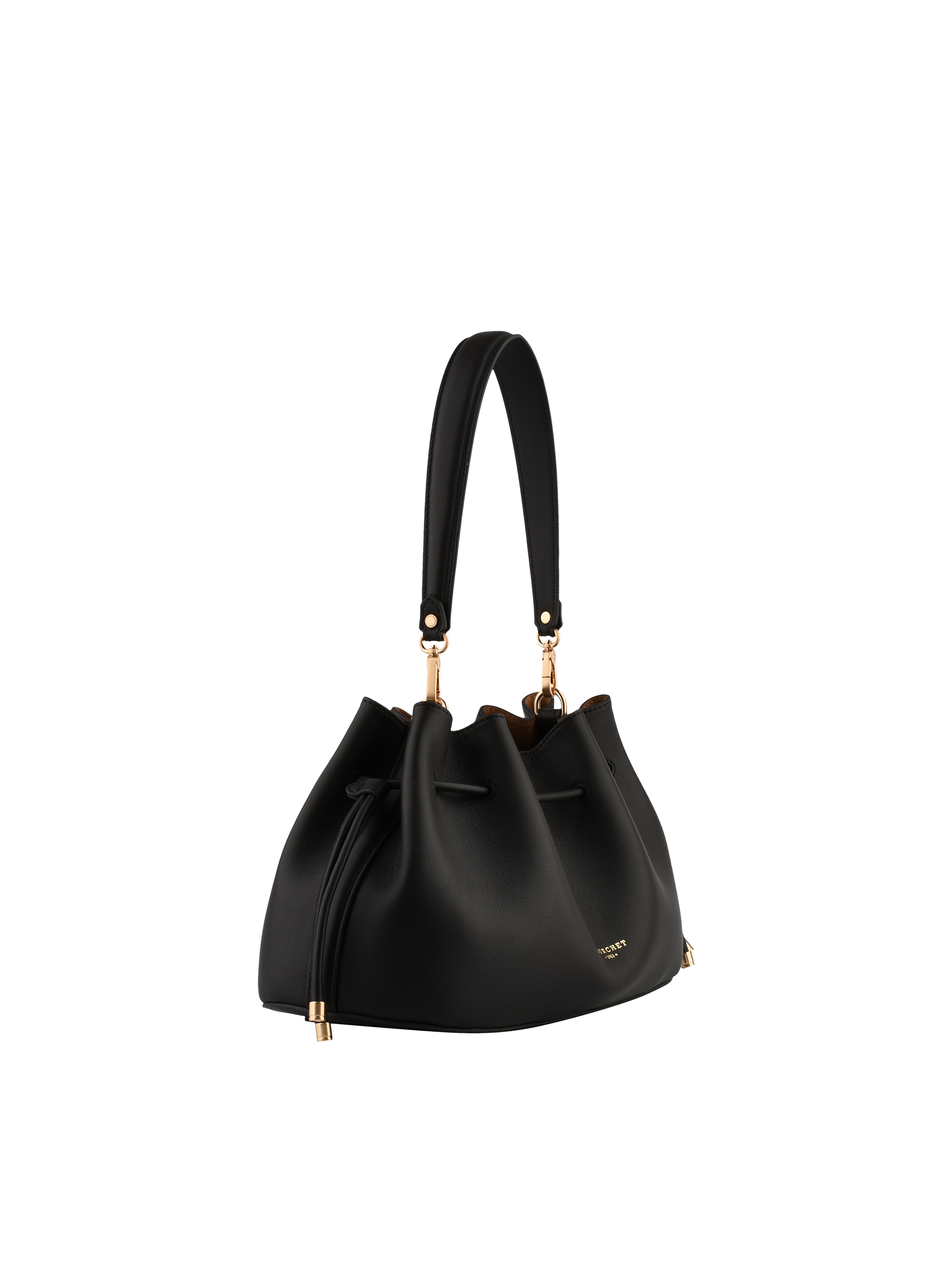Sac porté épaule en cuir de vachette POURCHET Marron