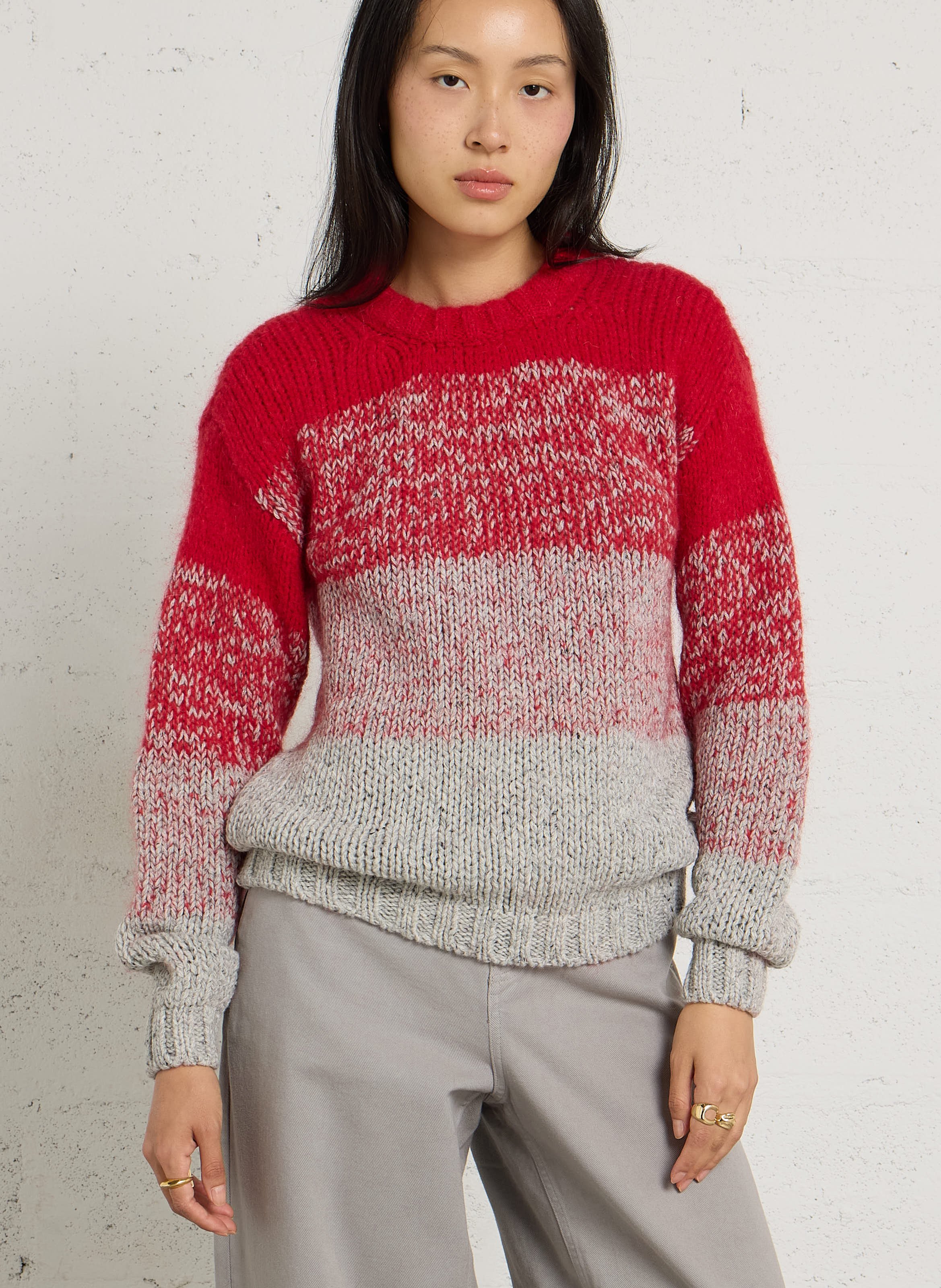Gerade geschnittener Wollmix-Pullover LEON & HARPER Rot