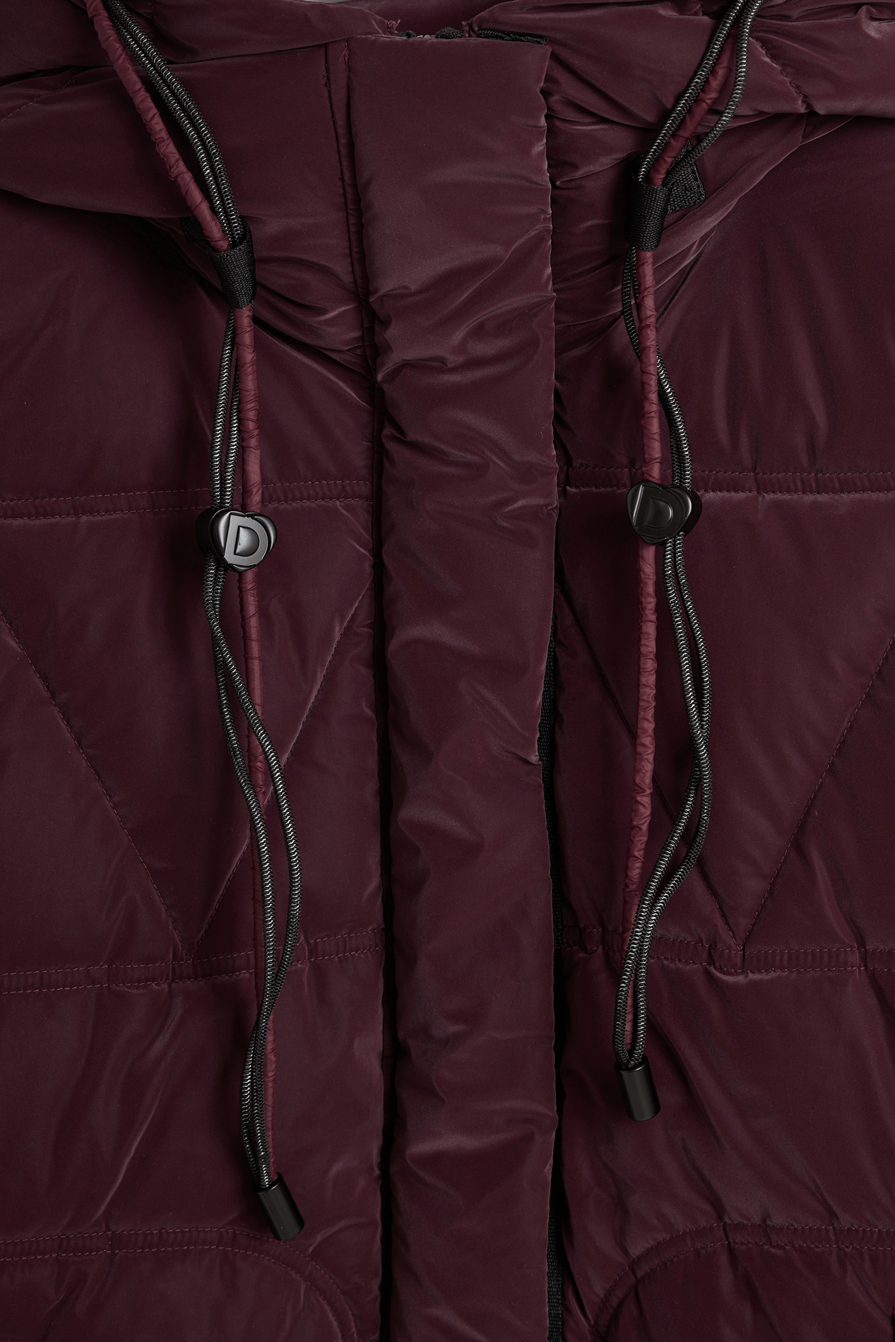 High-neck coat with hood DESIGUAL Red