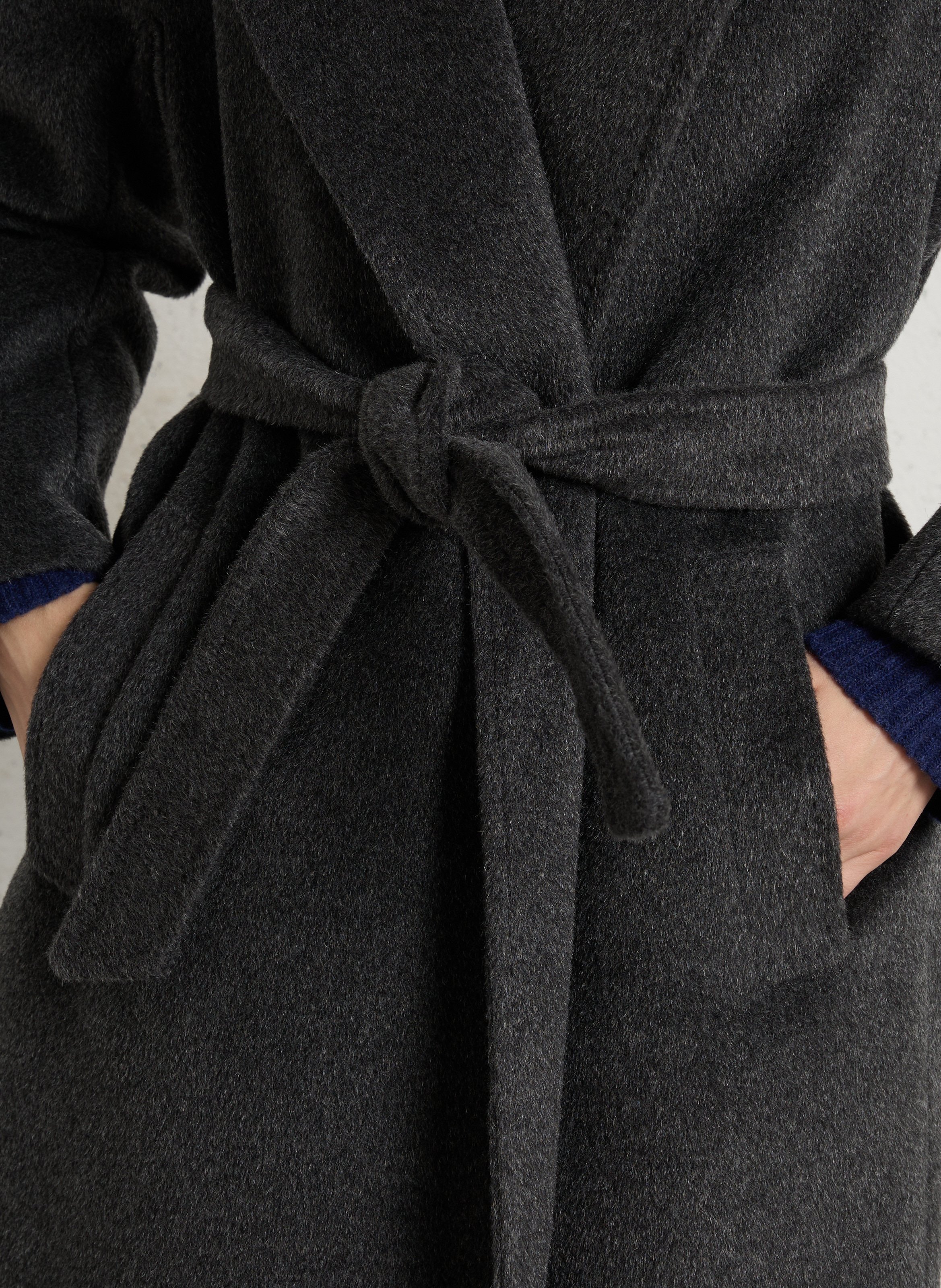 Manteau ceinturé en laine mélangée MAX MARA WEEK END Noir