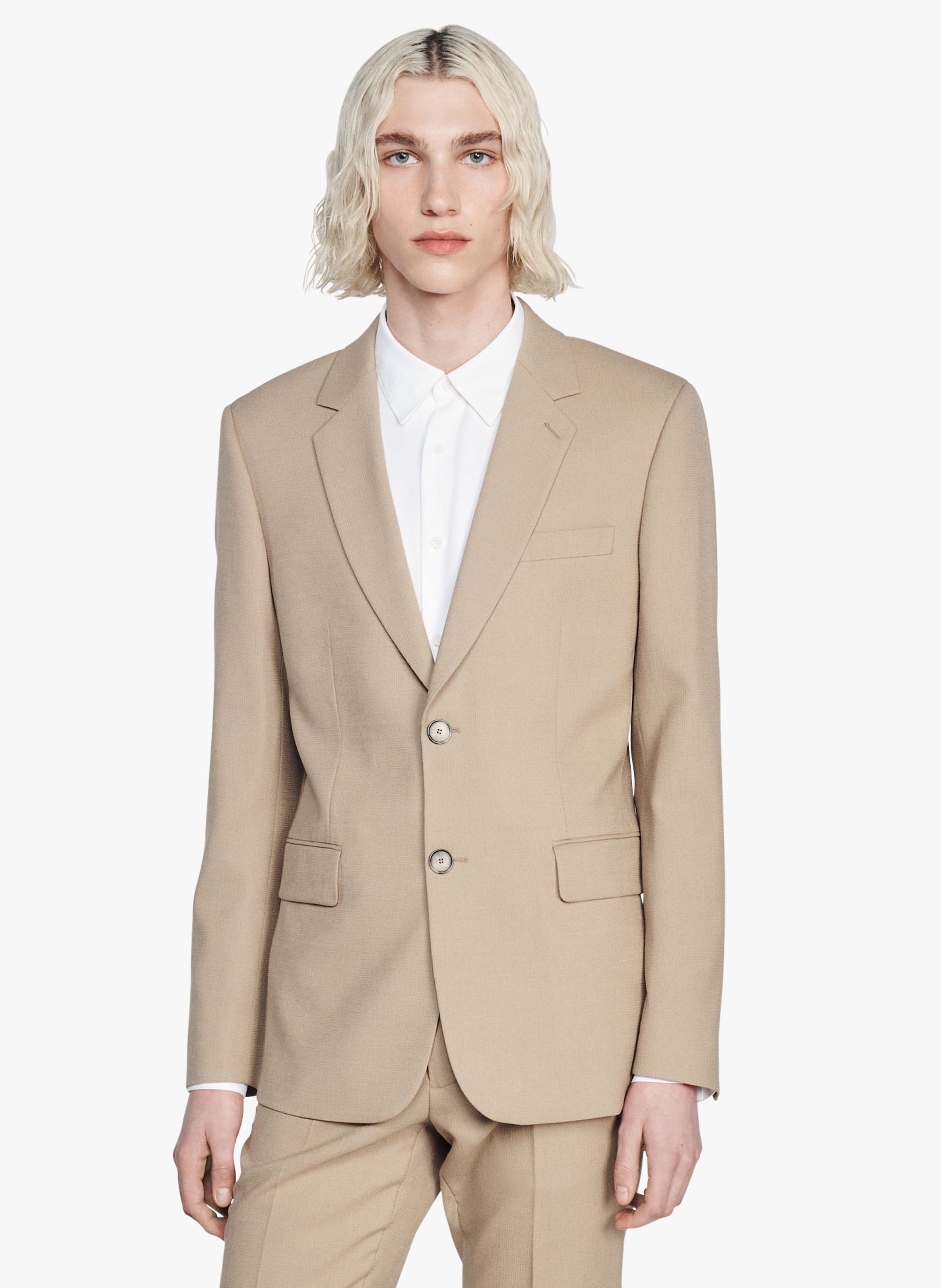 Veste de costume droite Beige