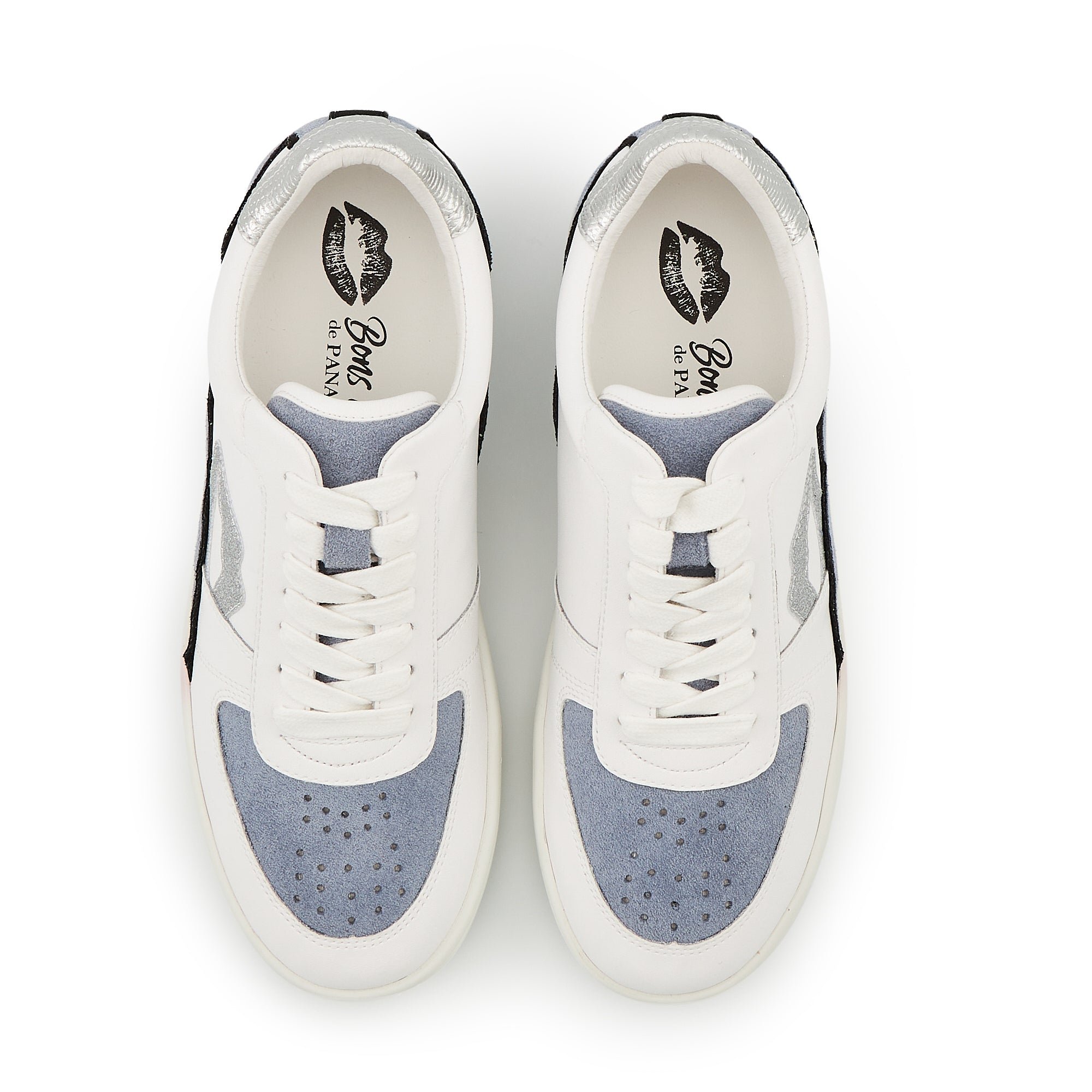 Leather sneakers BONS BAISERS PARIS Silver
