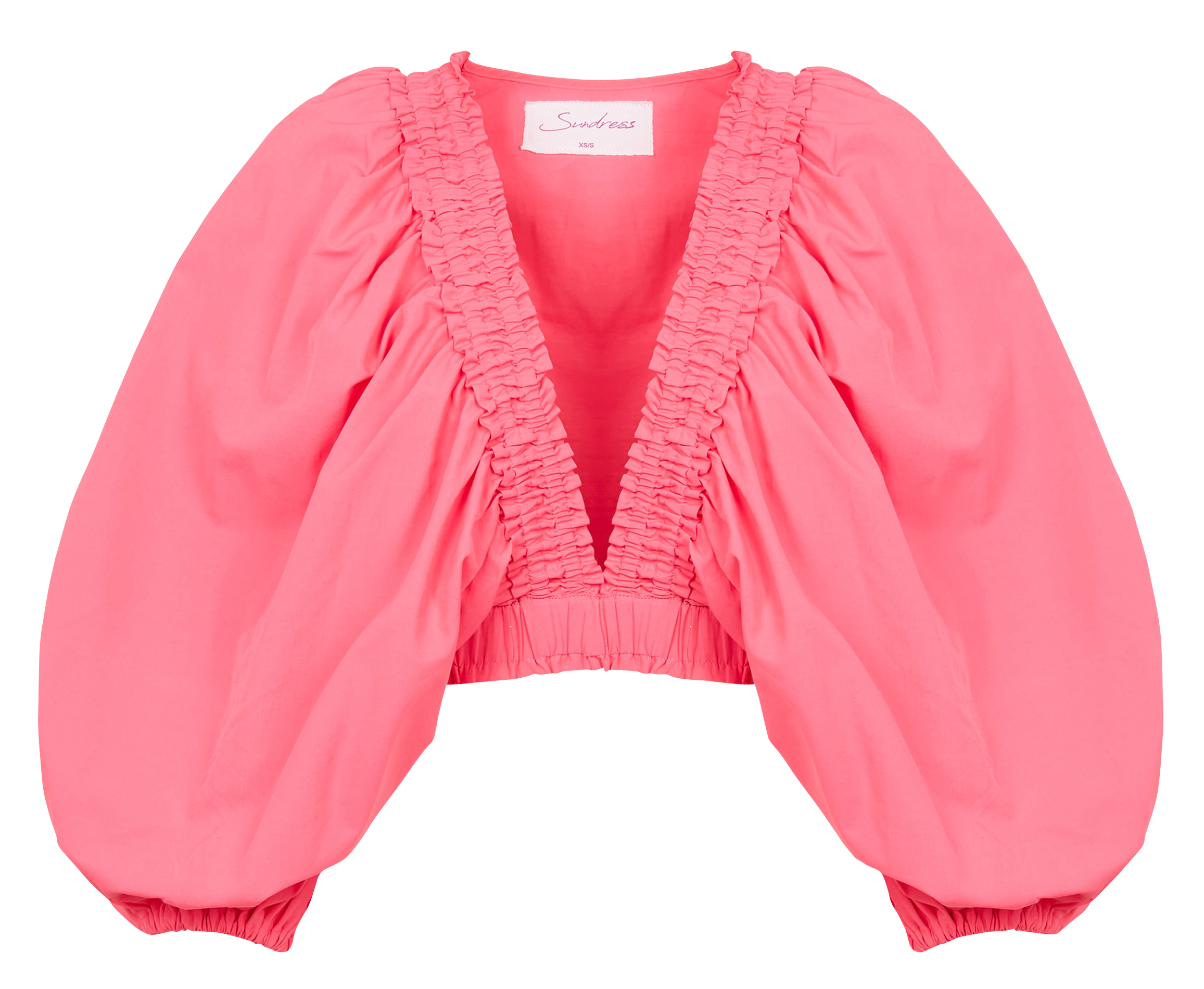 Cropped cotton-blend V-neck top SUNDRESS