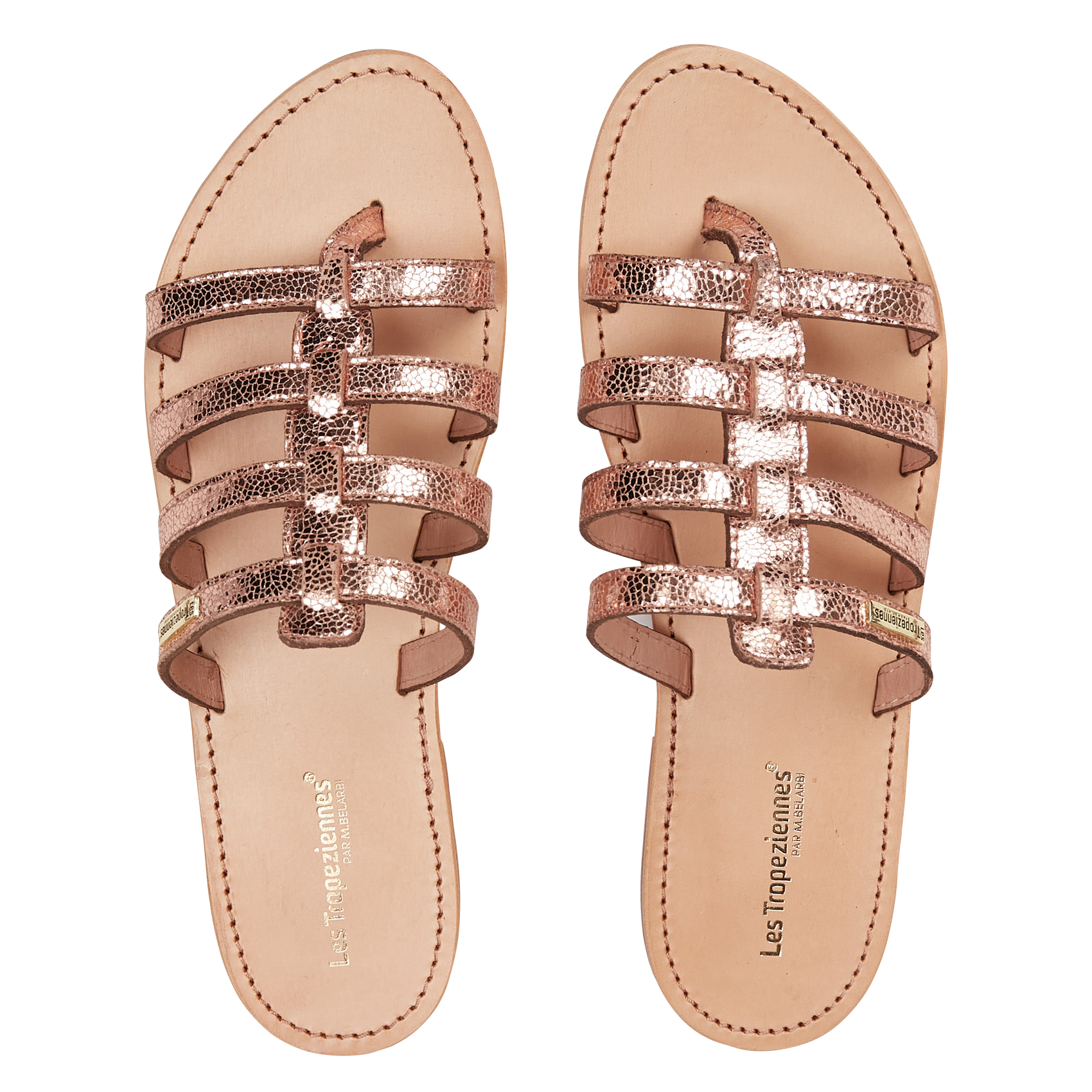 Mules plates en cuir LES TROPEZIENNES PAR M.BELARBI Blanc