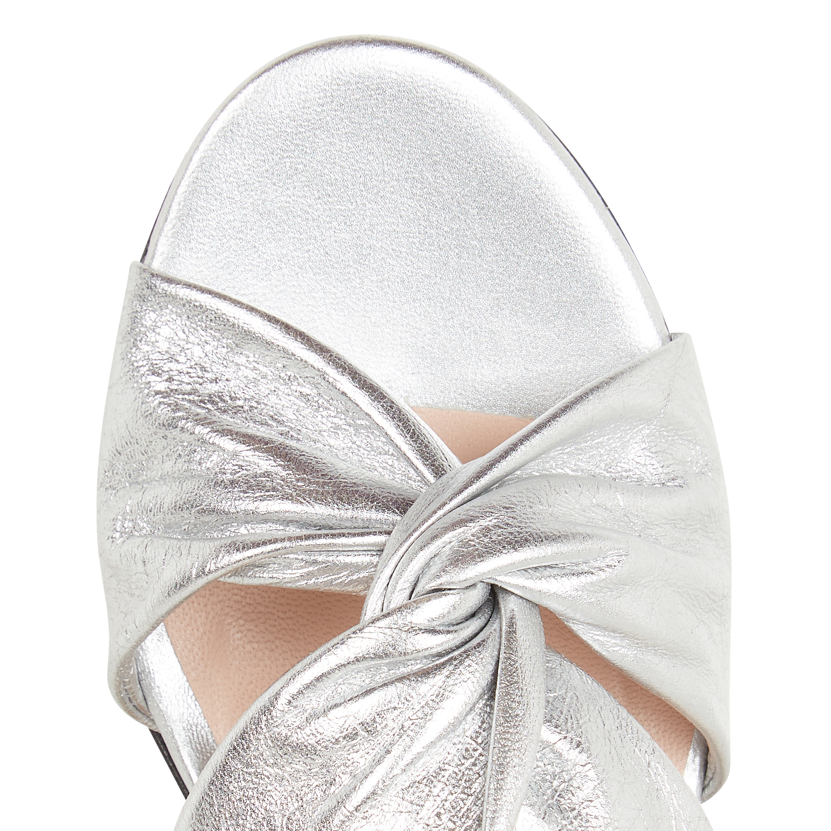 Heeled leather mules MI/MAI Silver