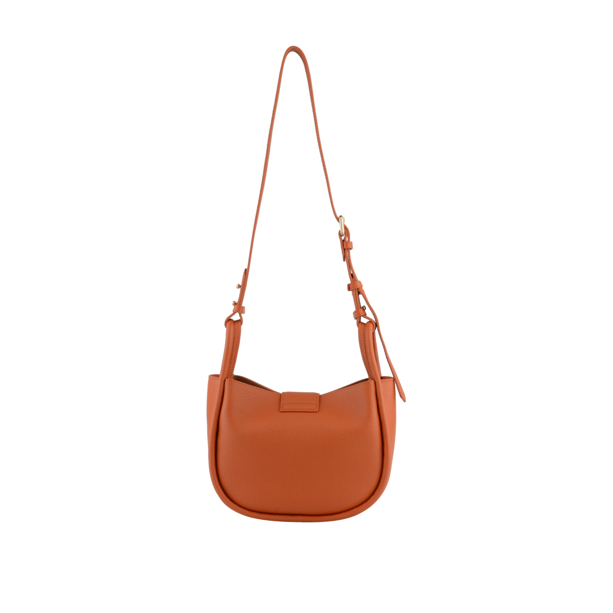 Leather clutch bag POURCHET Orange