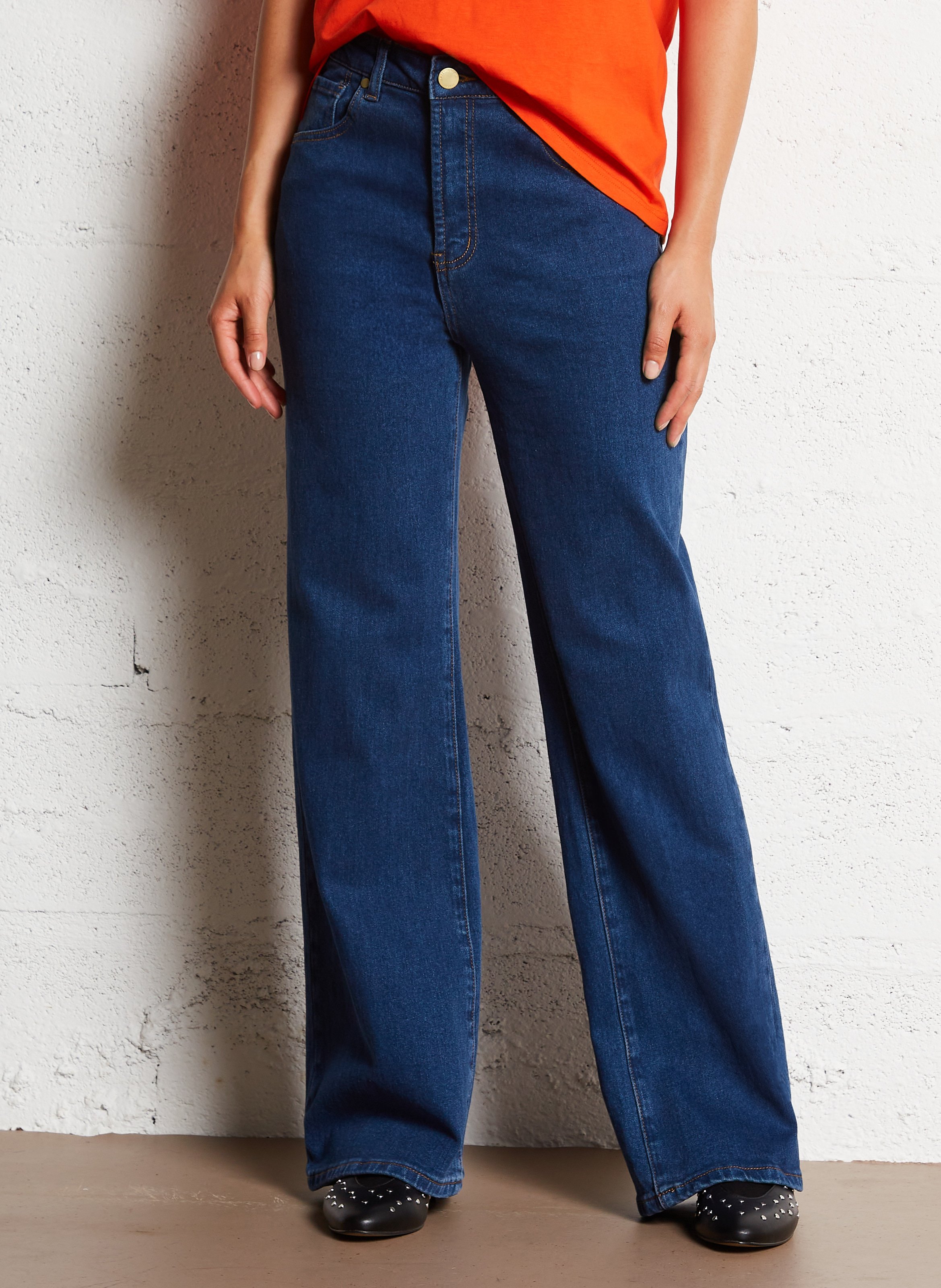 Jean large taille haute en coton mélangé LA PETITE ETOILE Jean brut