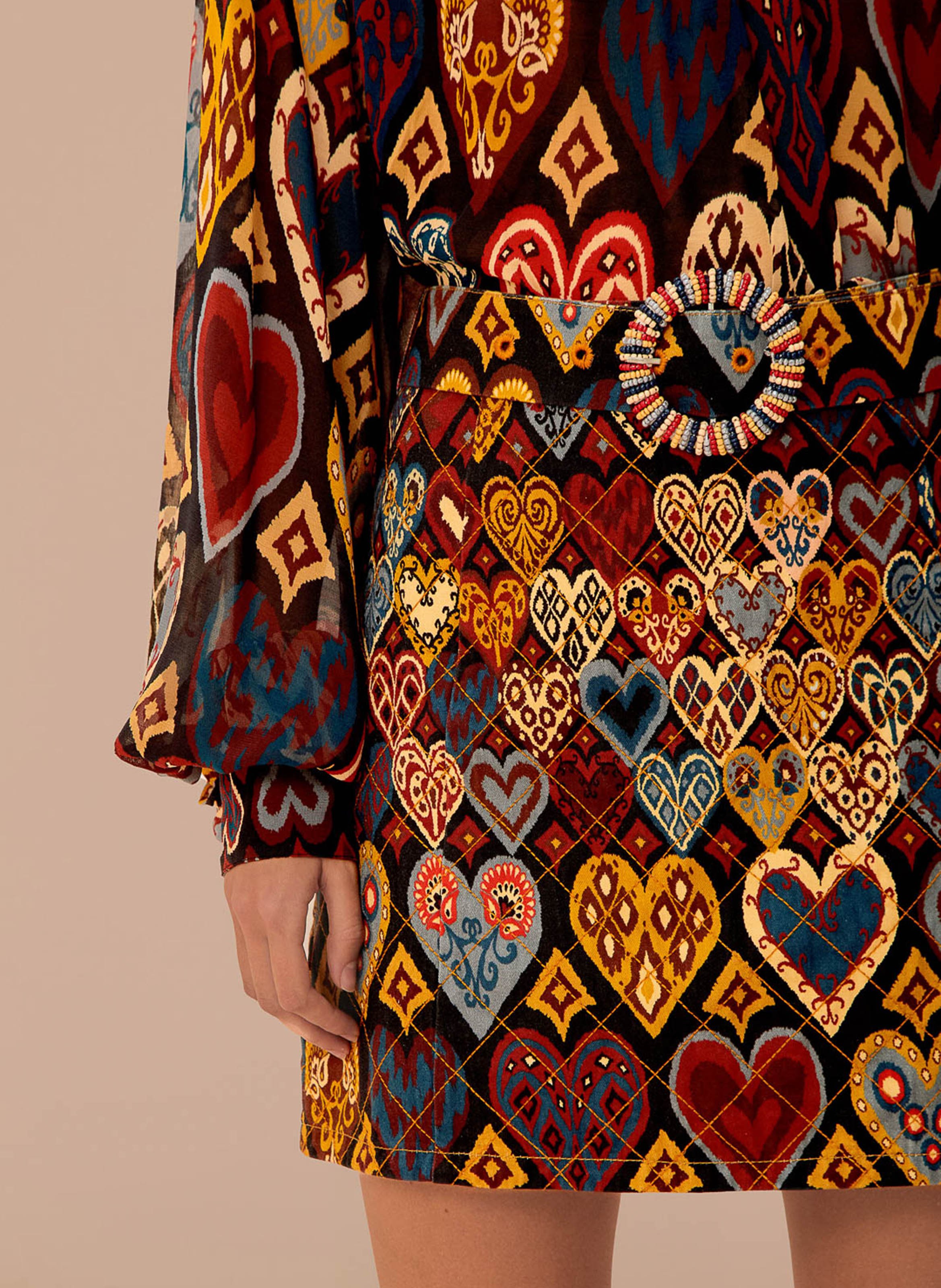 Heart Print Skirt FARM RIO Multicolored