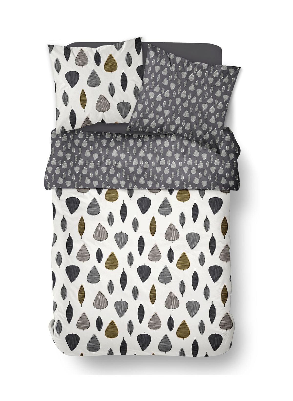 Zippered cotton printed bedding set TODAY LINGE DE MAISON White
