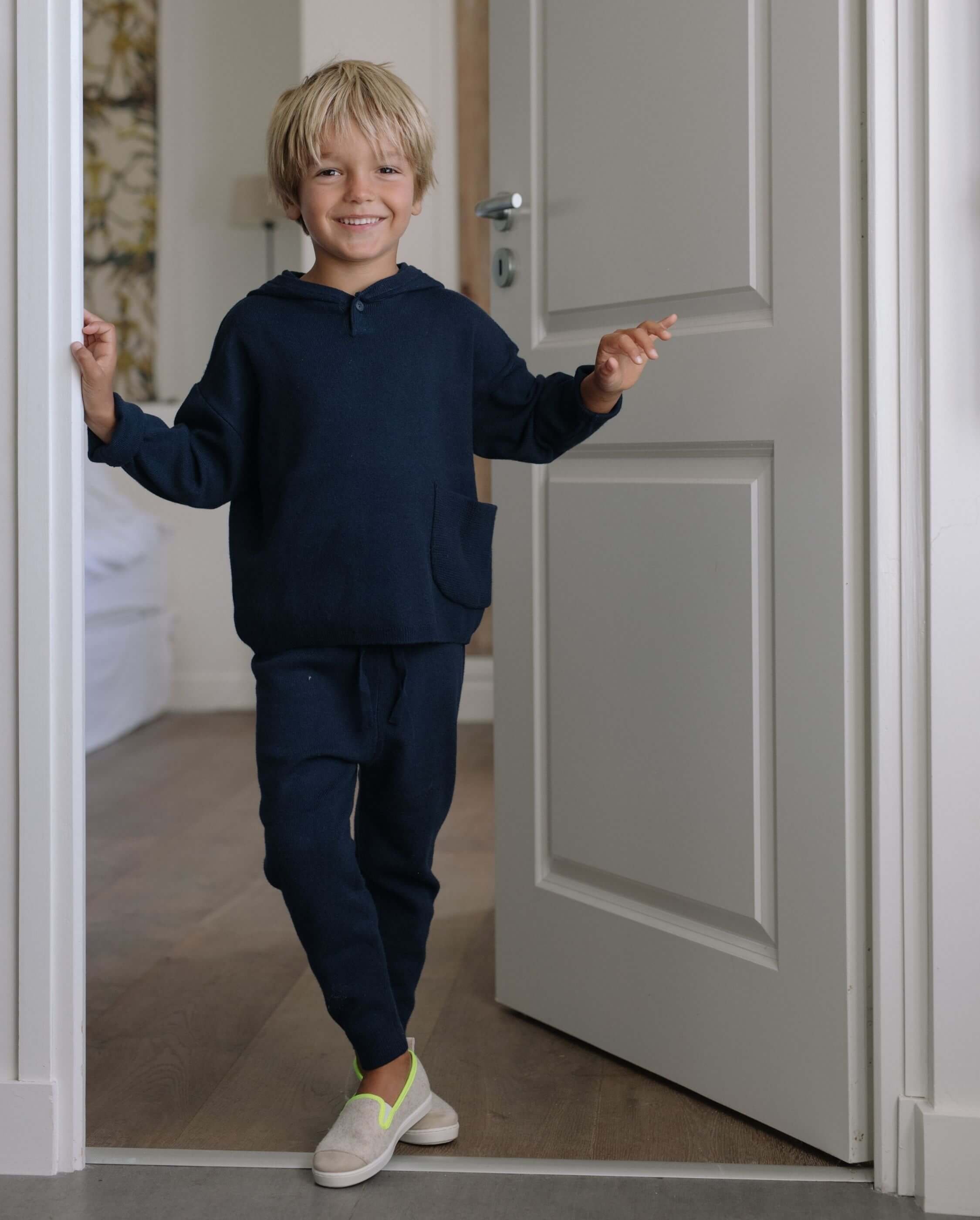 Child wool slipper, beige and neon yellow ANGARDE Beige