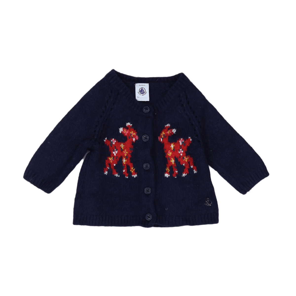 Blue Baby Cardigan - 3 months PETIT BATEAU - Seconde Main Blue