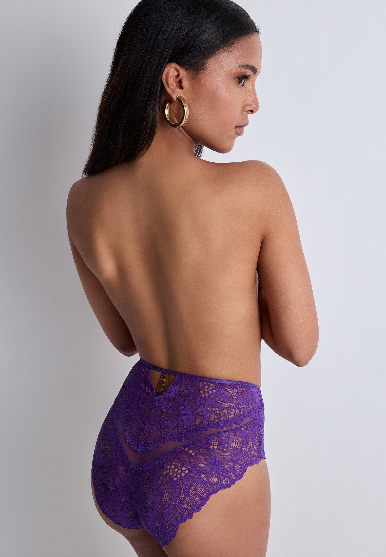 High-waisted lace panties AUBADE Purple