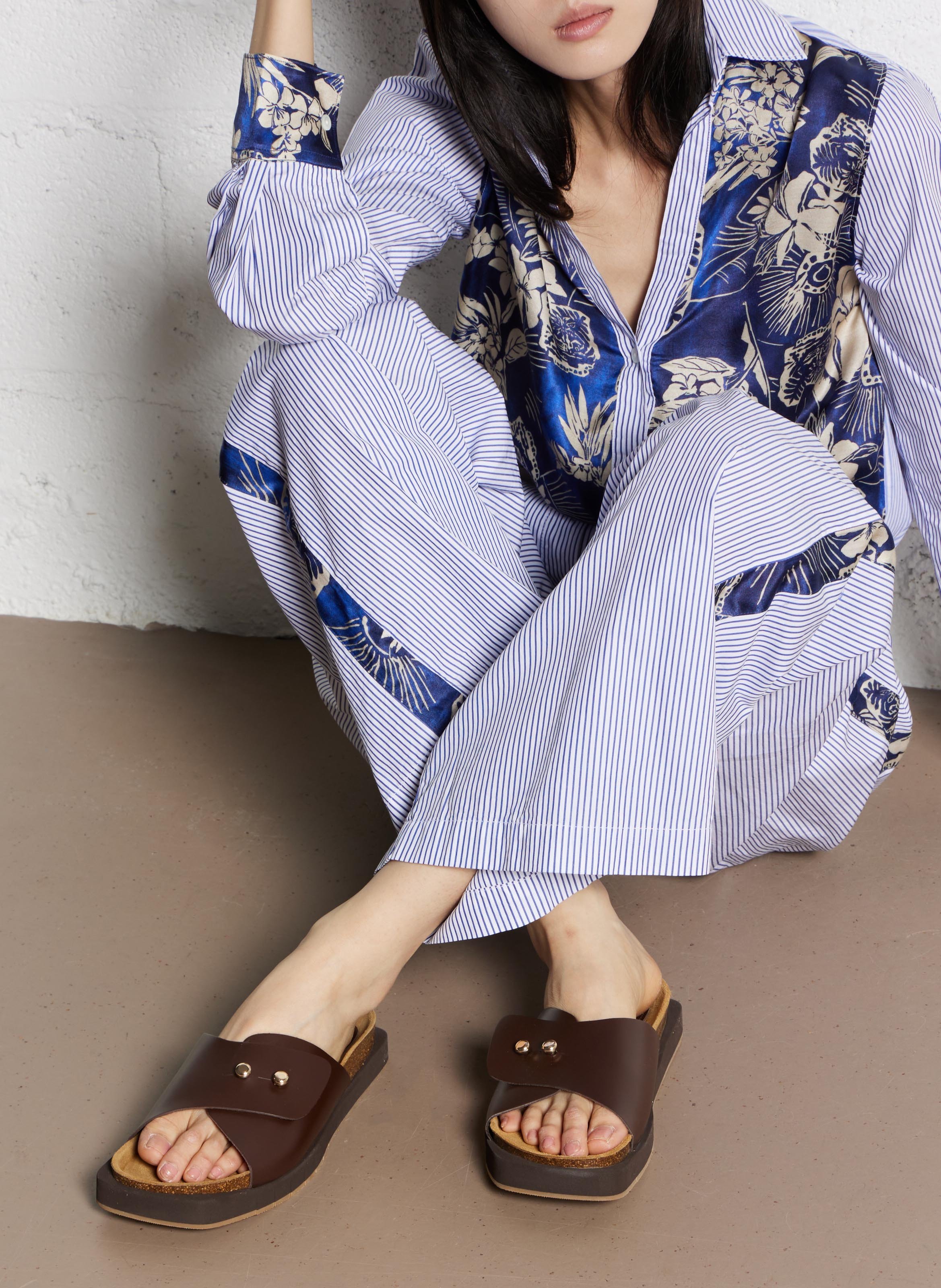 Pantalon évasé en coton - Look 1