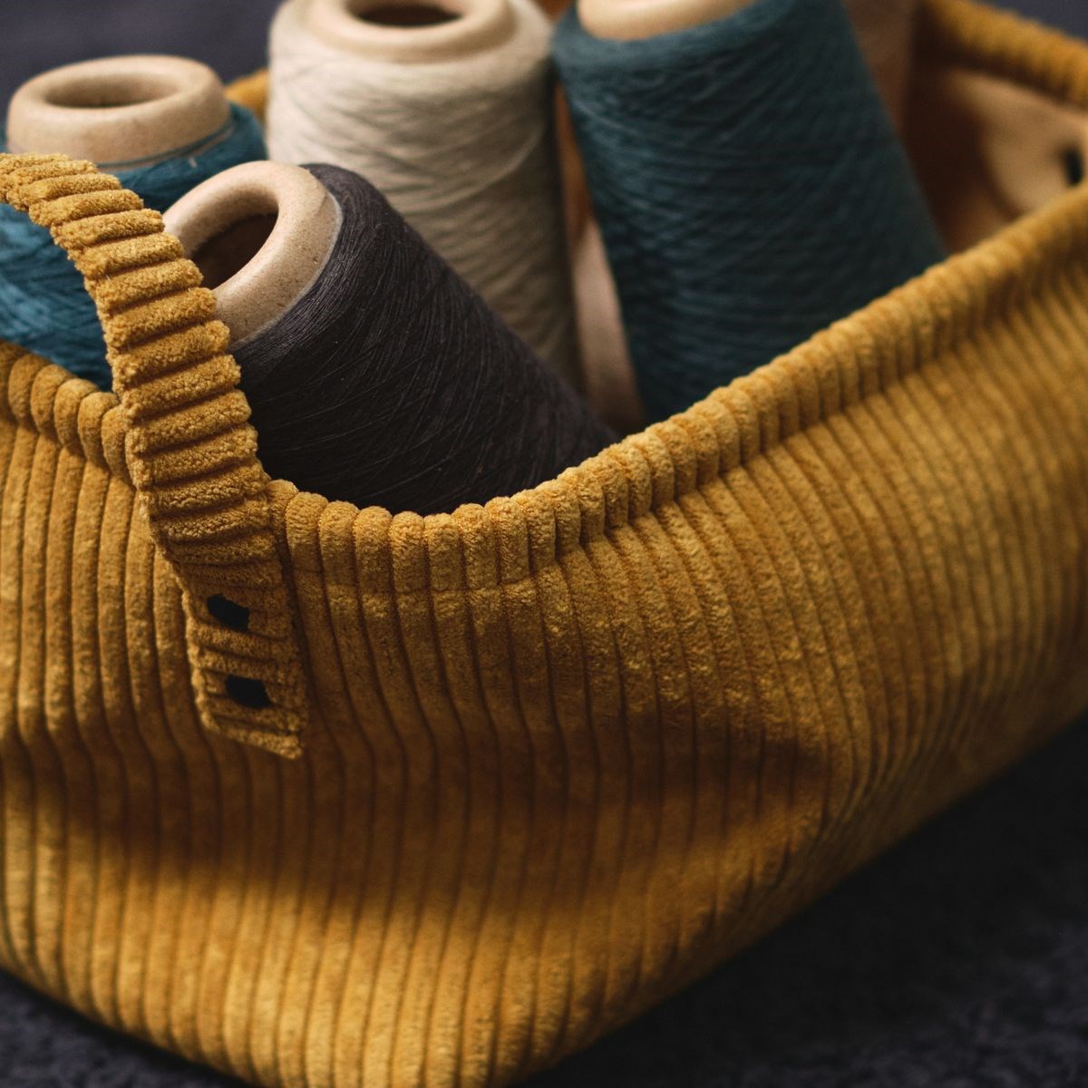 Panier de rangement rectangle en velours FACTORY Marron