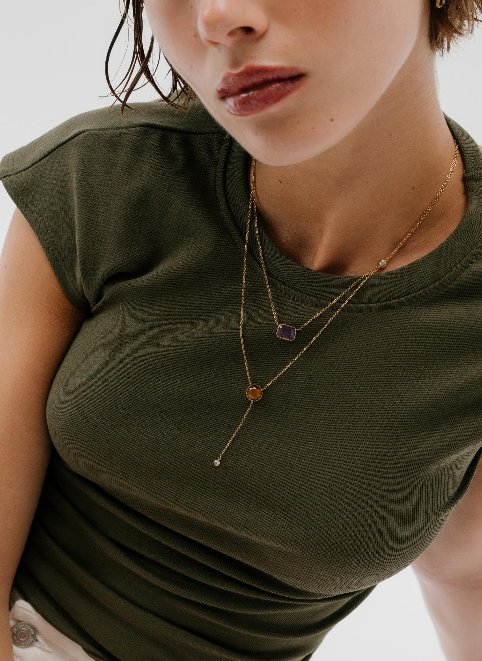 Chain necklace AEC Paris Purple