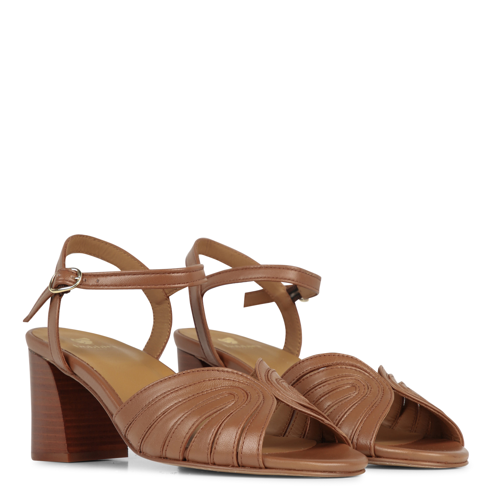 Flat leather mules BOBBIES Brown