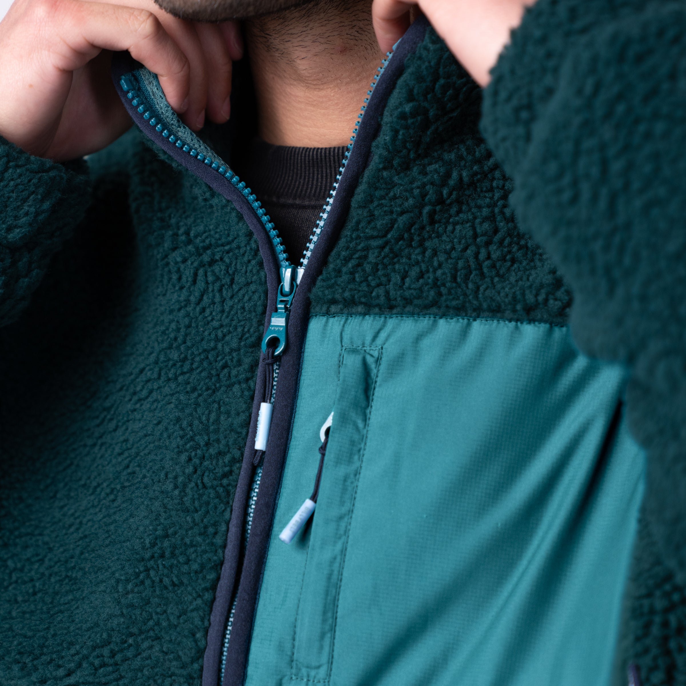 Sherpa bi-material jacket BILLYBELT Green