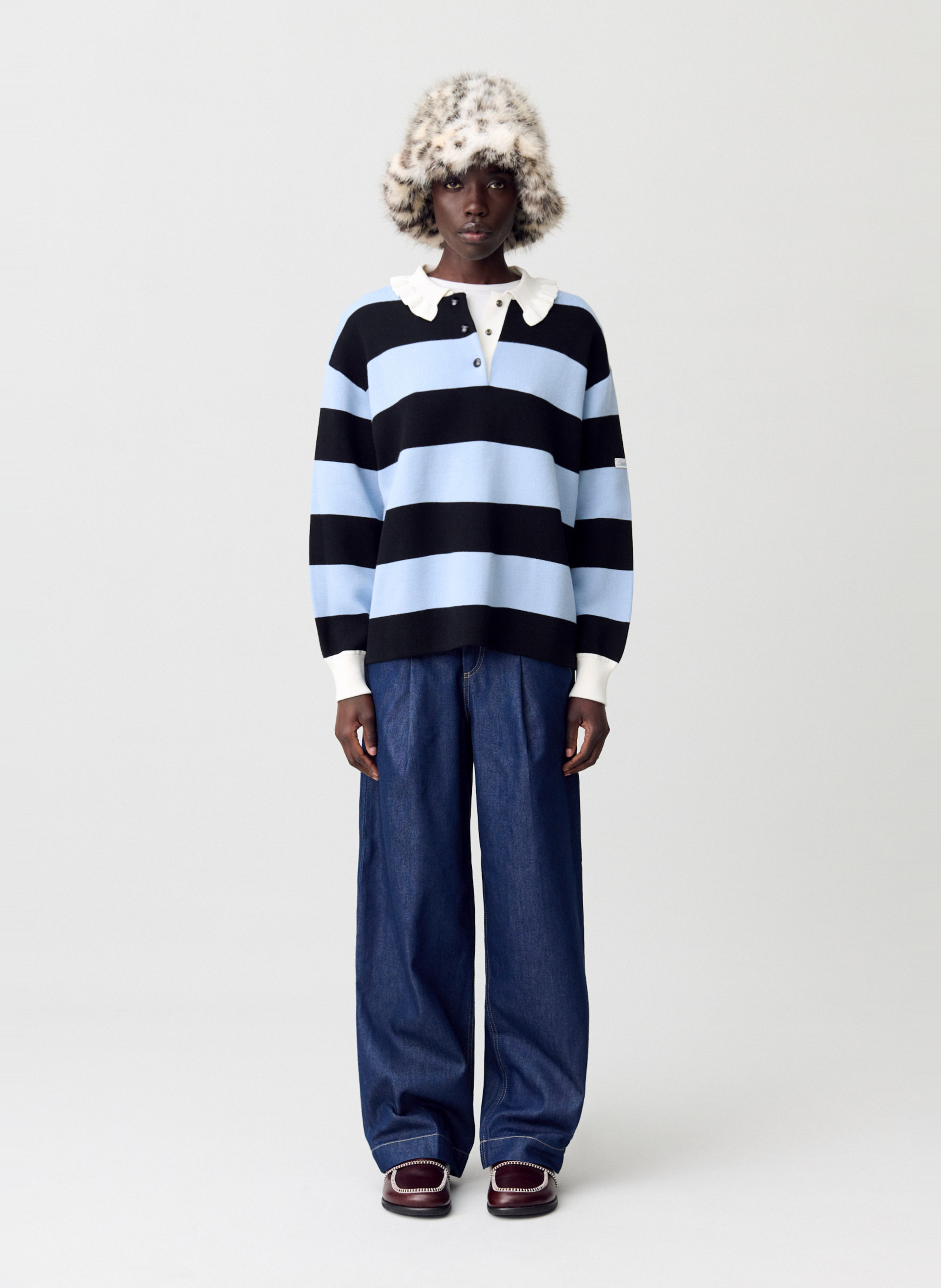 Pull col polo à rayures  CLAUDIE PIERLOT Multicolore