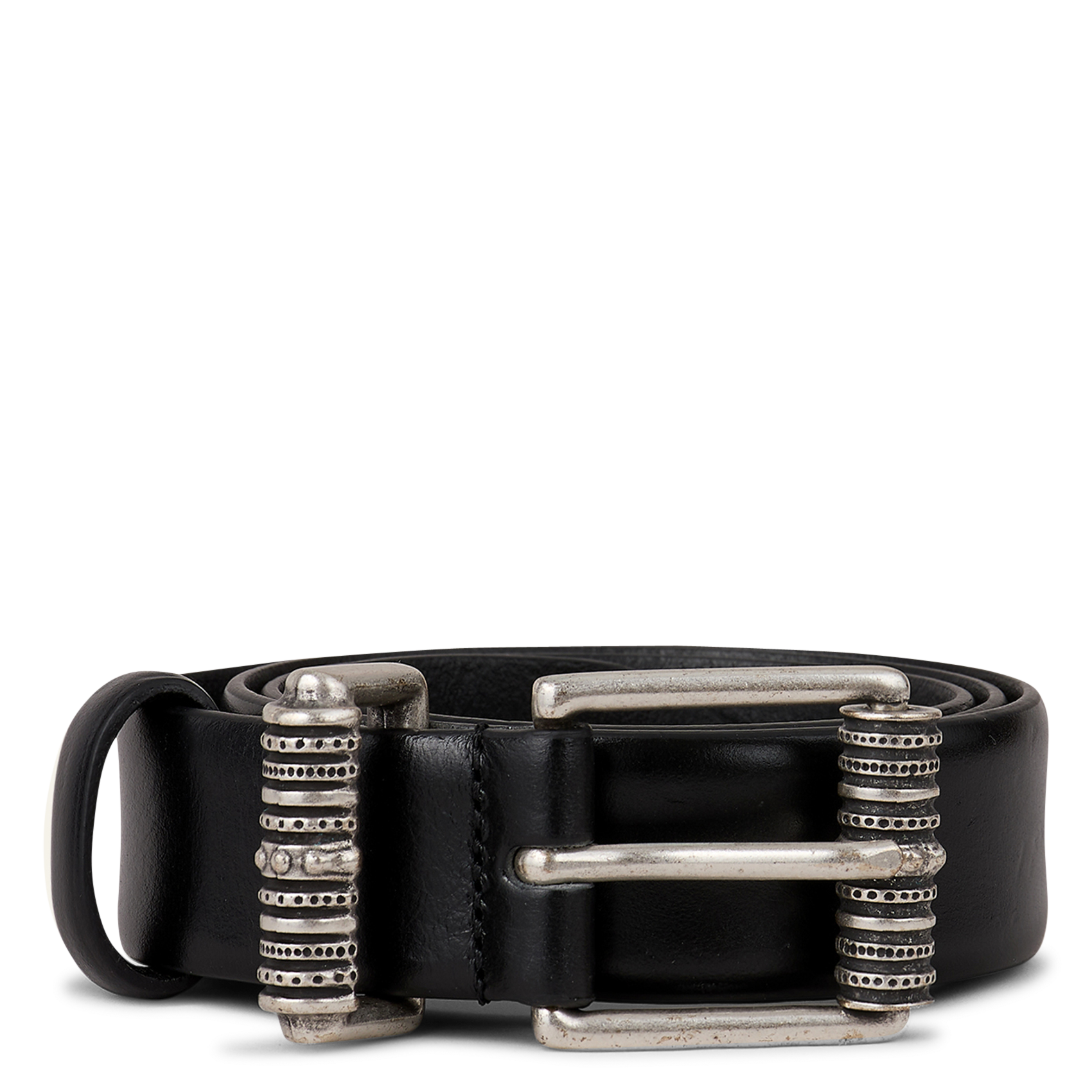 Ceinture à boucle en cuir BA&SH Noir