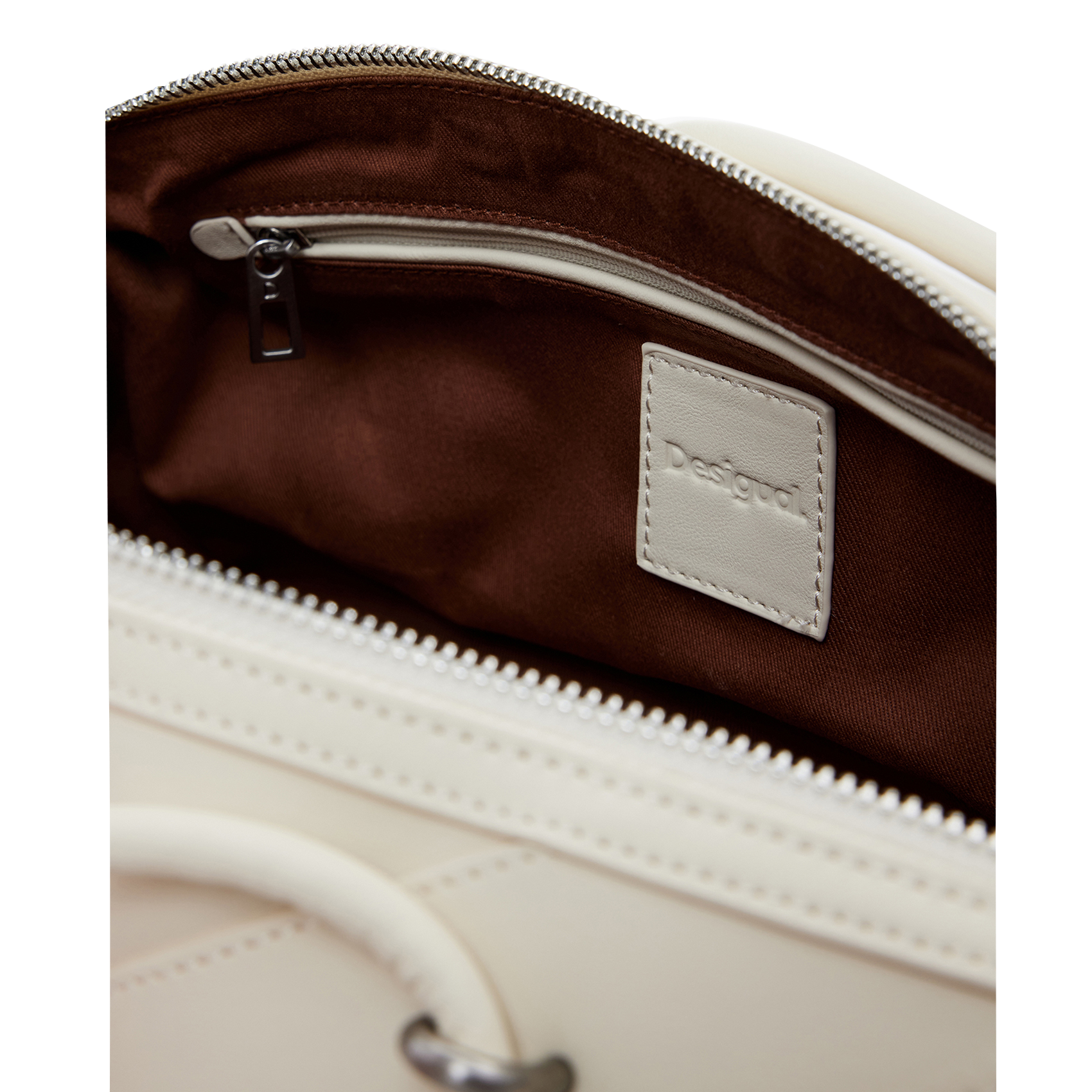 Sac rectangulaire tressé effet cuir DESIGUAL Marron