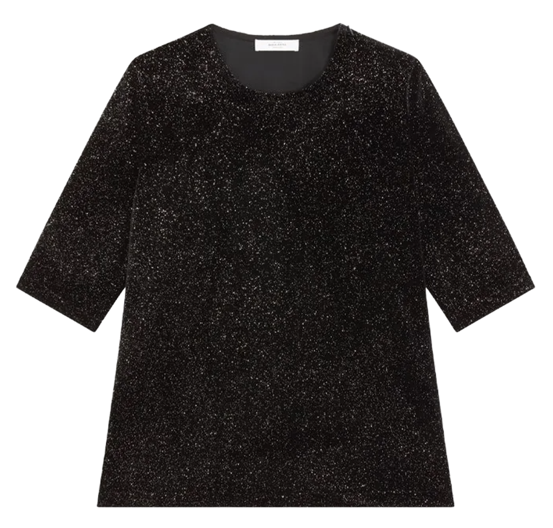 Tee-shirt col rond pailleté ROSEANNA Noir