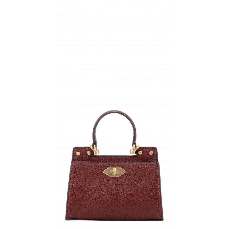 Handbag - cowhide leather POURCHET Red