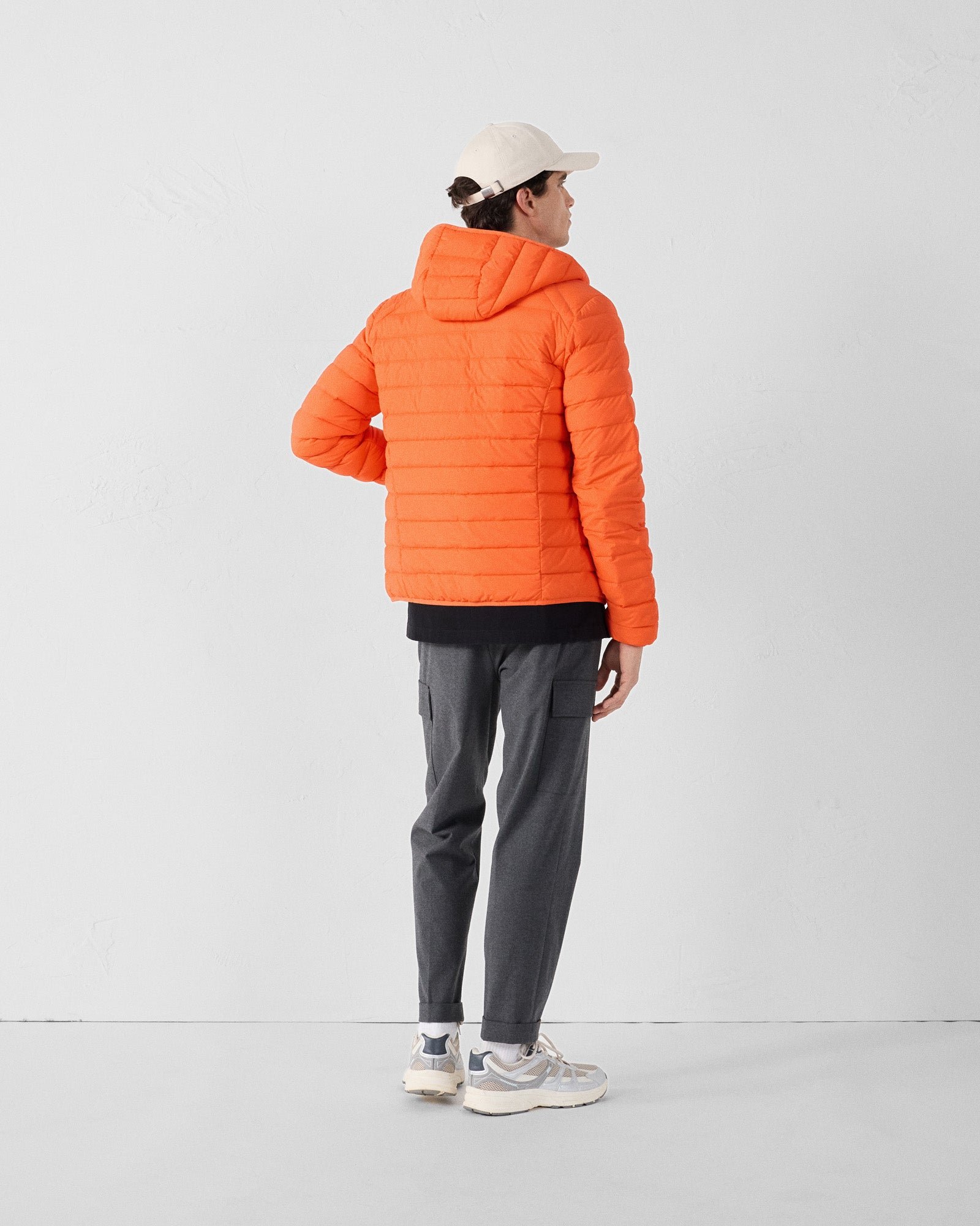 Frantz Stretch Lightweight Hooded Puffer Coat JOTT Red