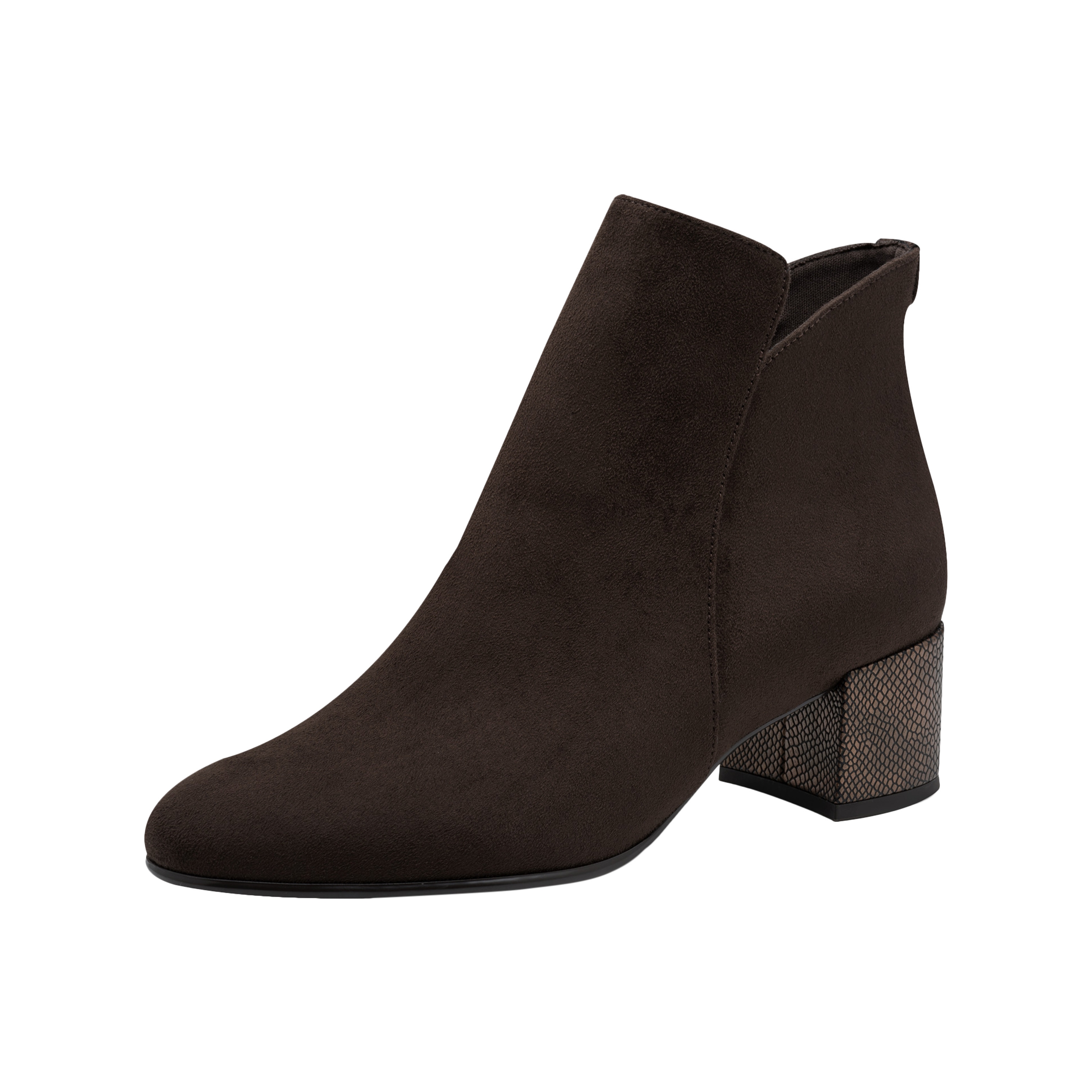 Heeled ankle boots with zipper TAMARIS Brown