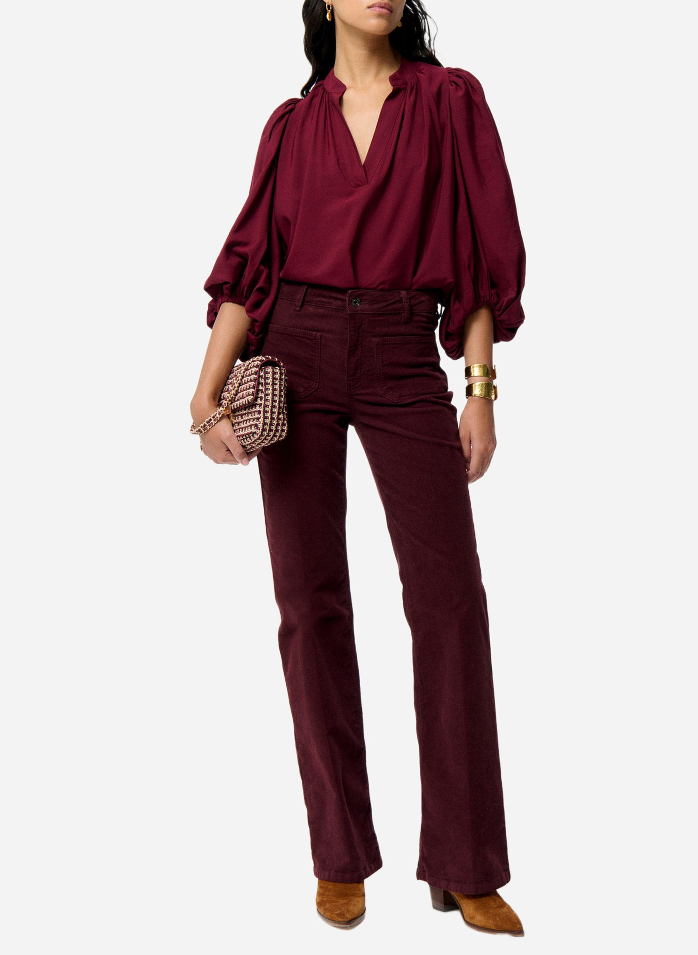 Oversized blouse with Tunisian collar VANESSA BRUNO Purple