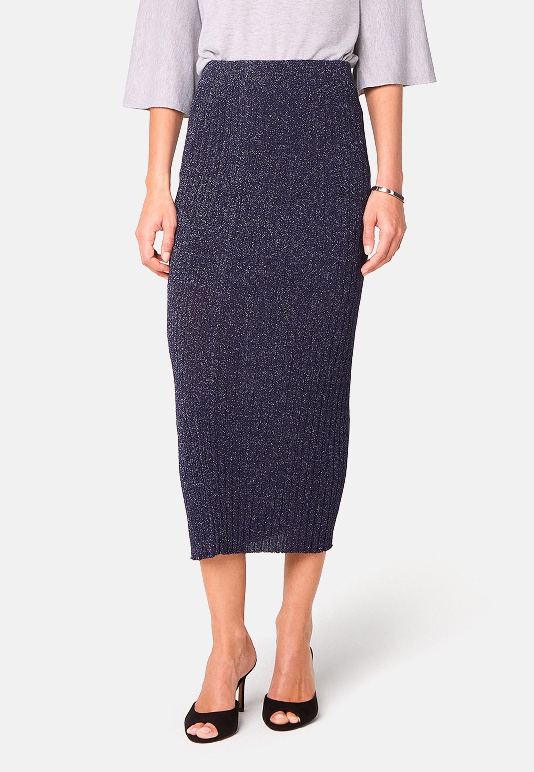Long knitted lurex skirt RODIER Blue