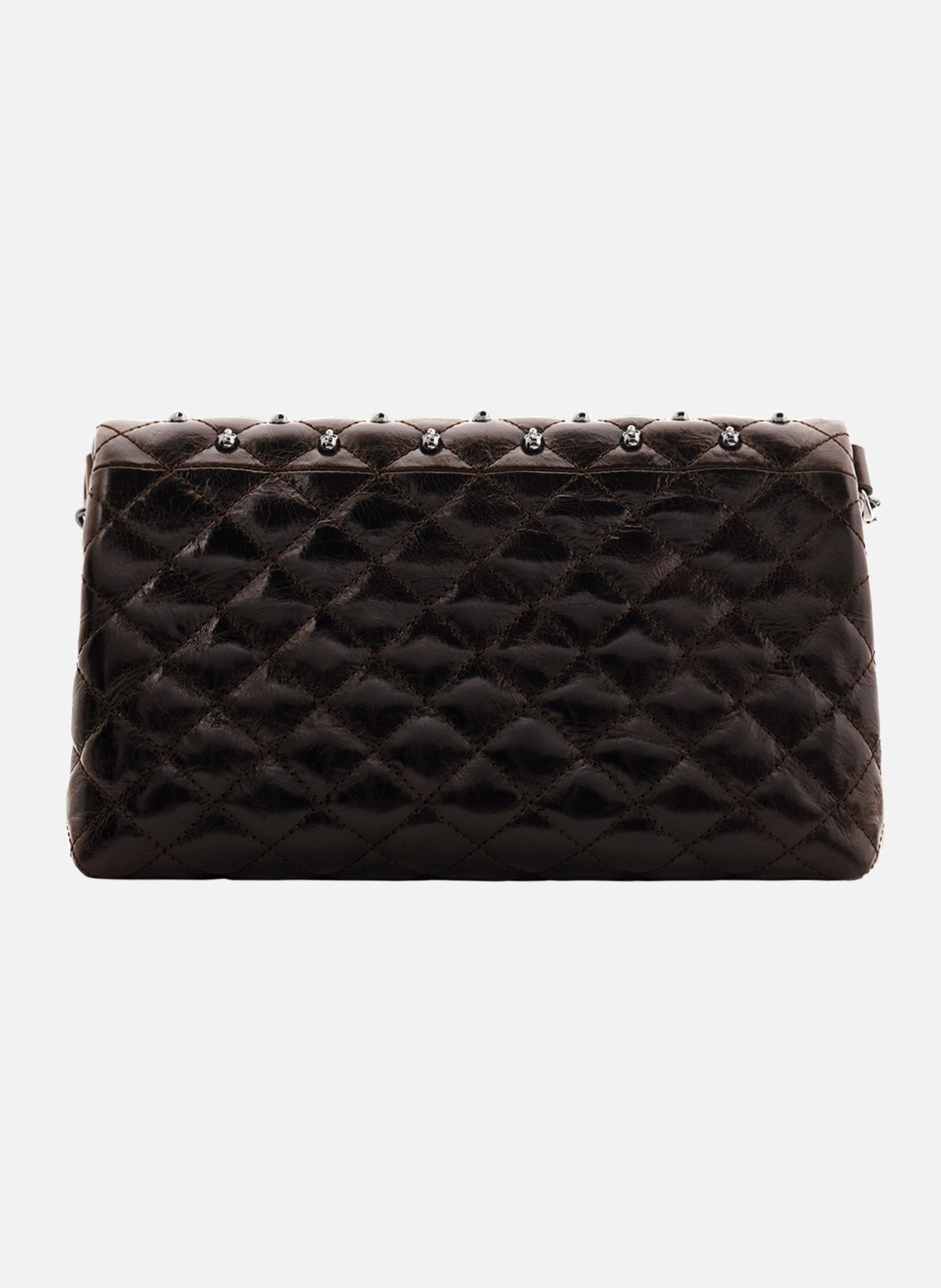 Heritage small cracked leather clutch THE KOOPLES Brown