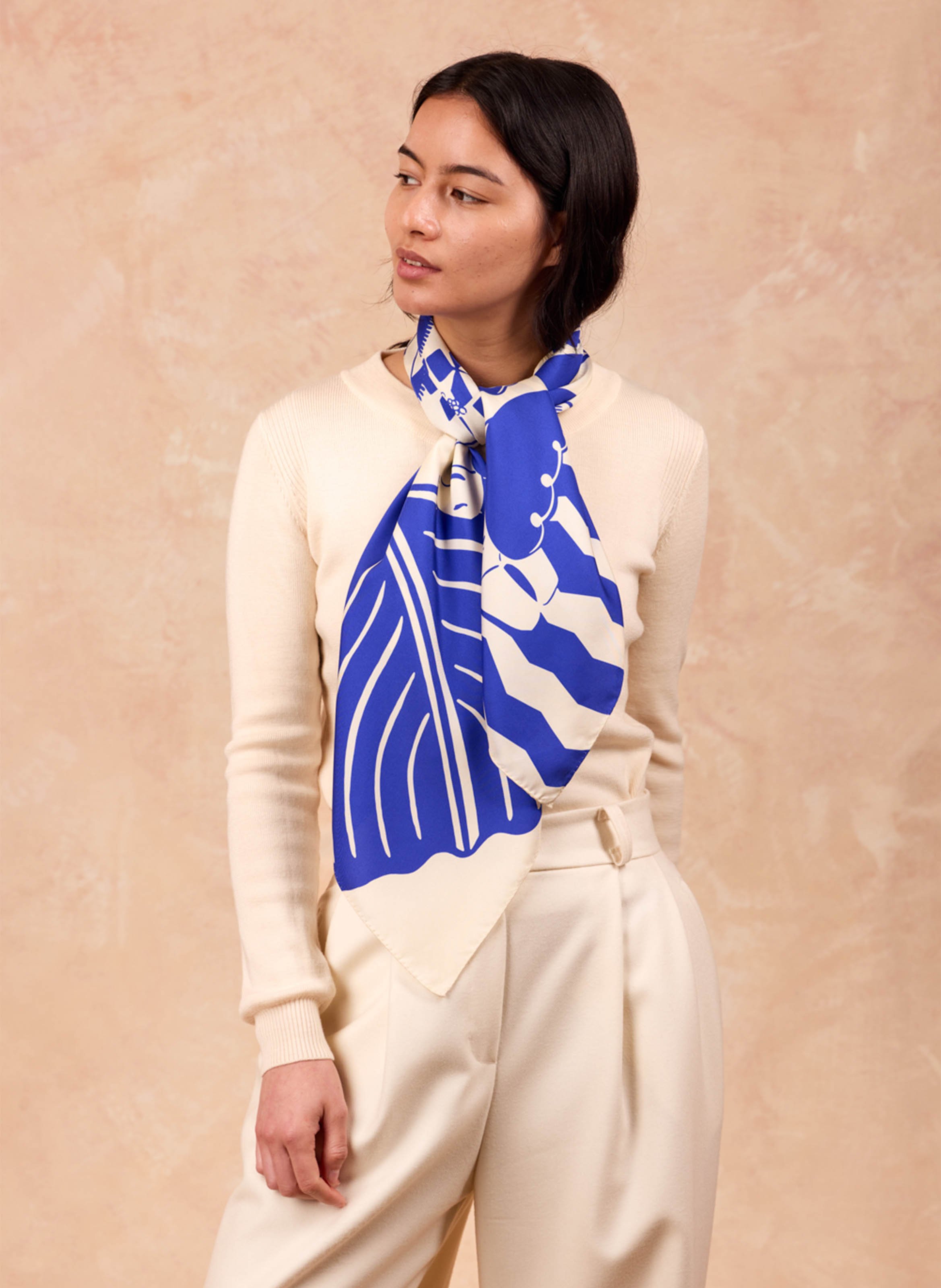 Floaty silk scarf PETITJEAN PARIS Blue