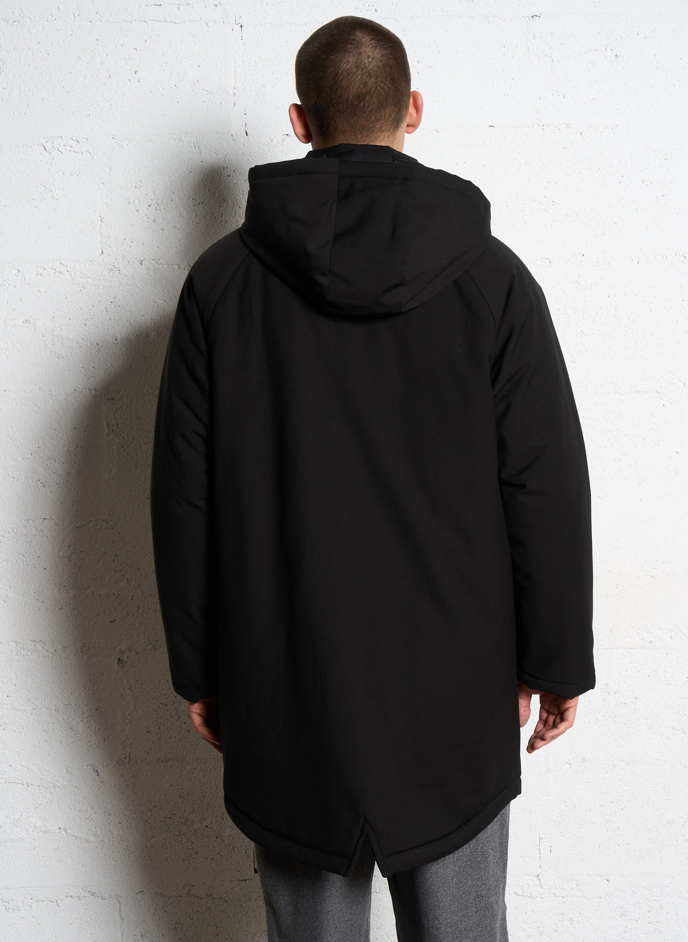 Oversized solid color hooded parka SOLID Black