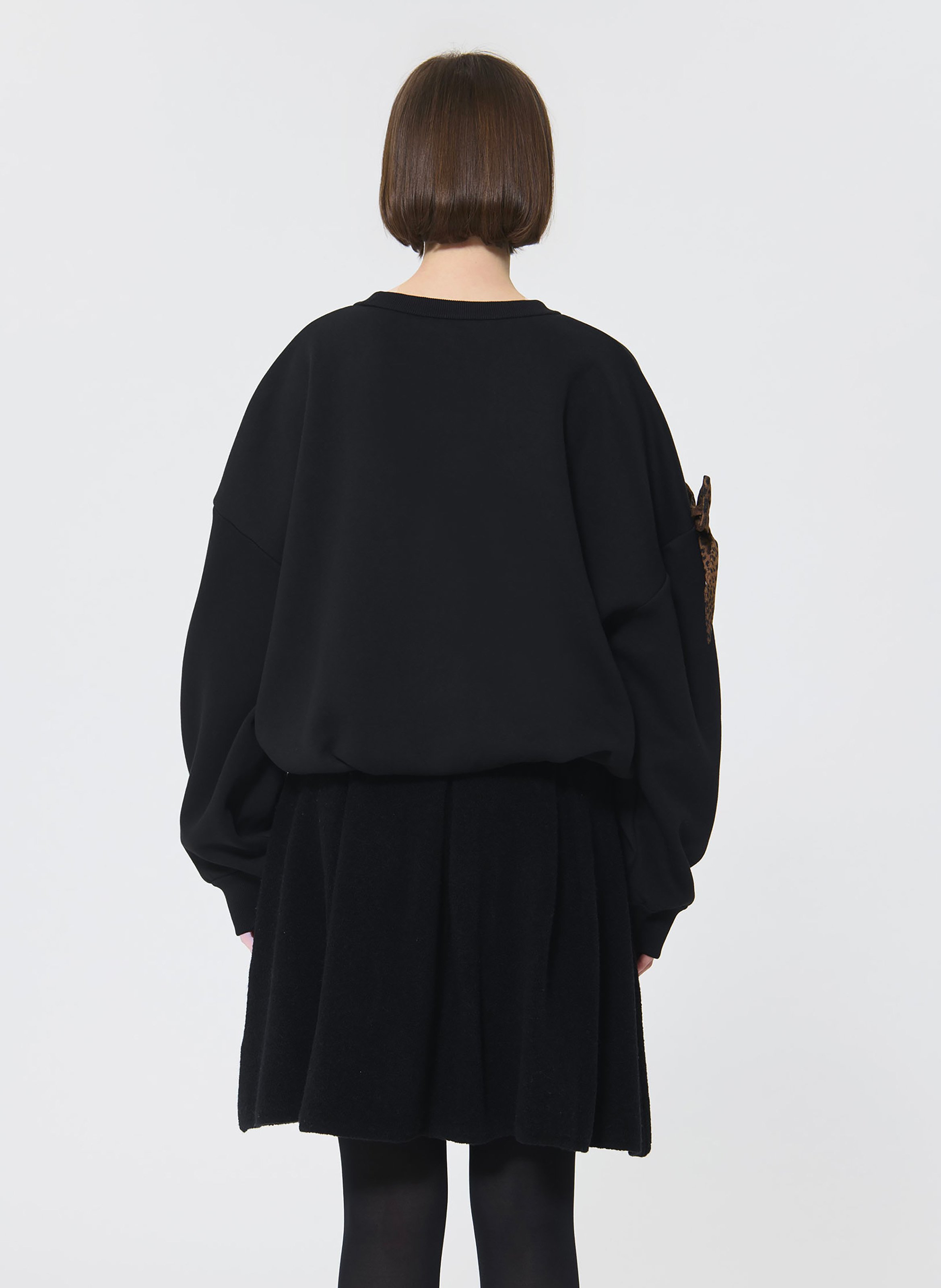 Cotton-mix round-neck sweatshirt TARA JARMON Black