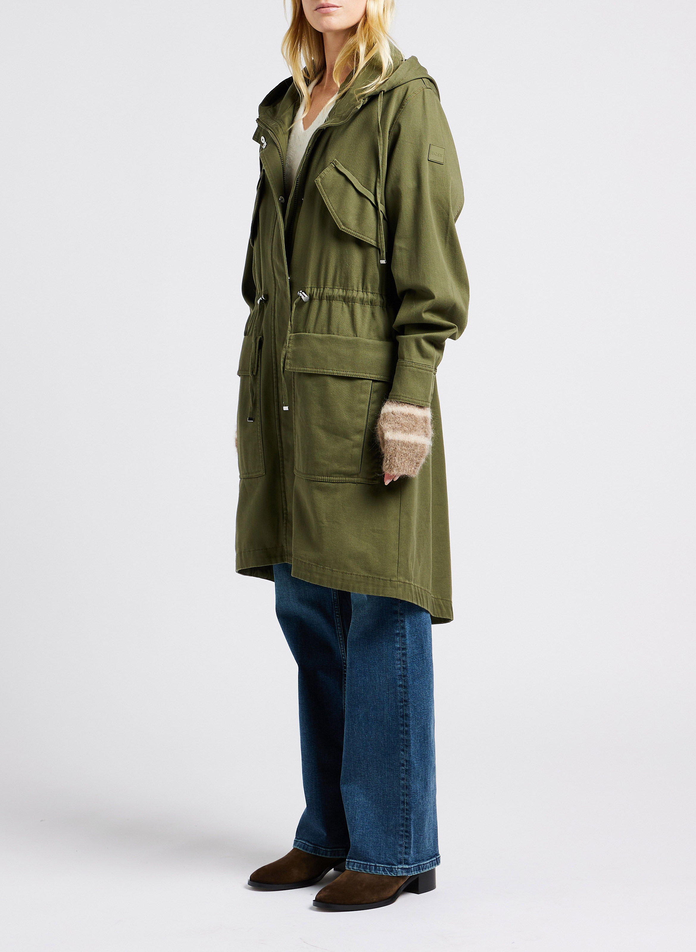 Leren enkellaarzen MI/MAI Kaki