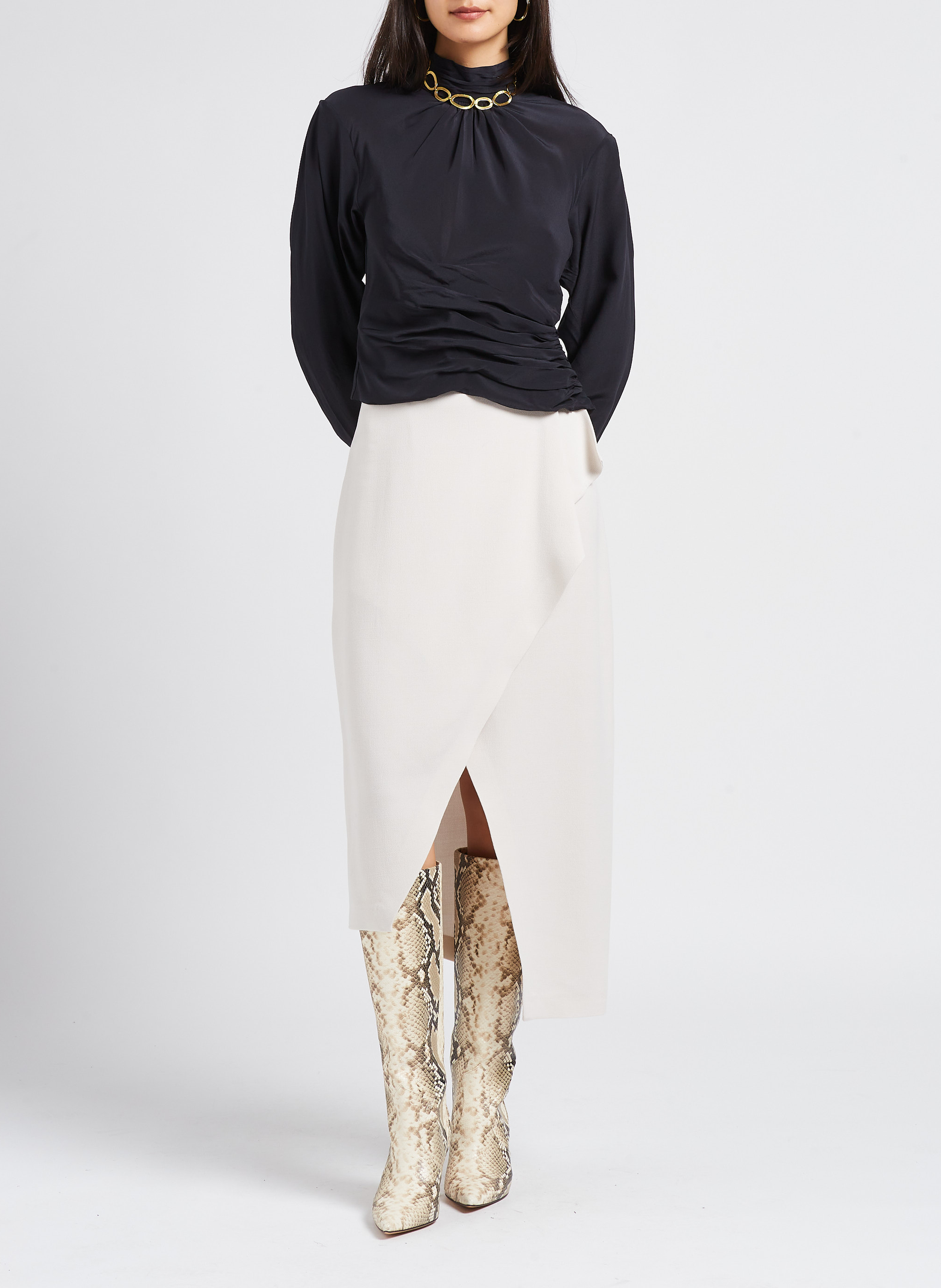 Top col montant en soie  IRO Noir