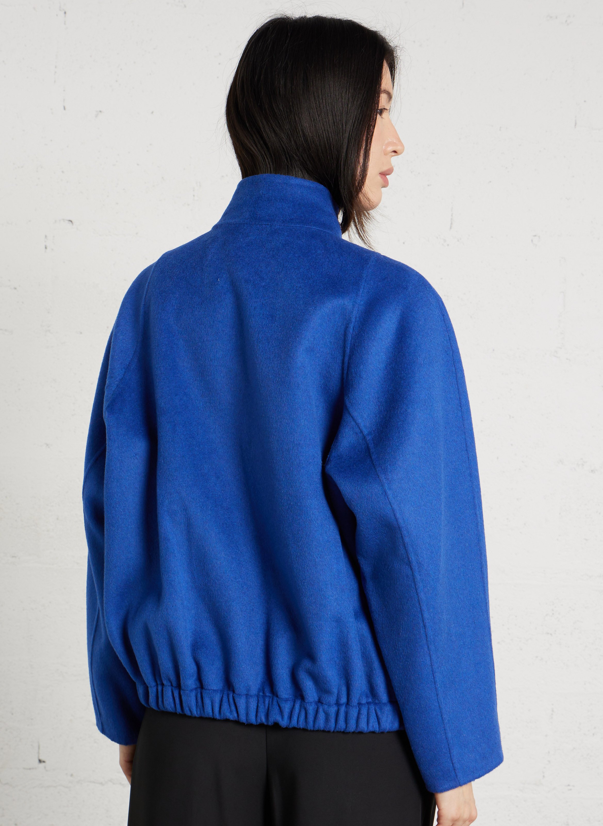 Straight coat with high collar and zip MAISON 123 Blue