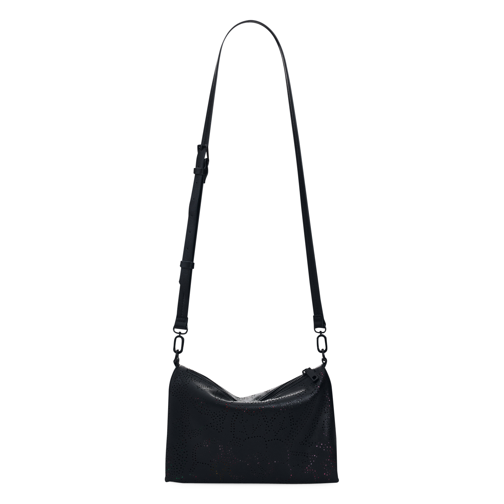 Shoulder bag with floral perforation DESIGUAL Black