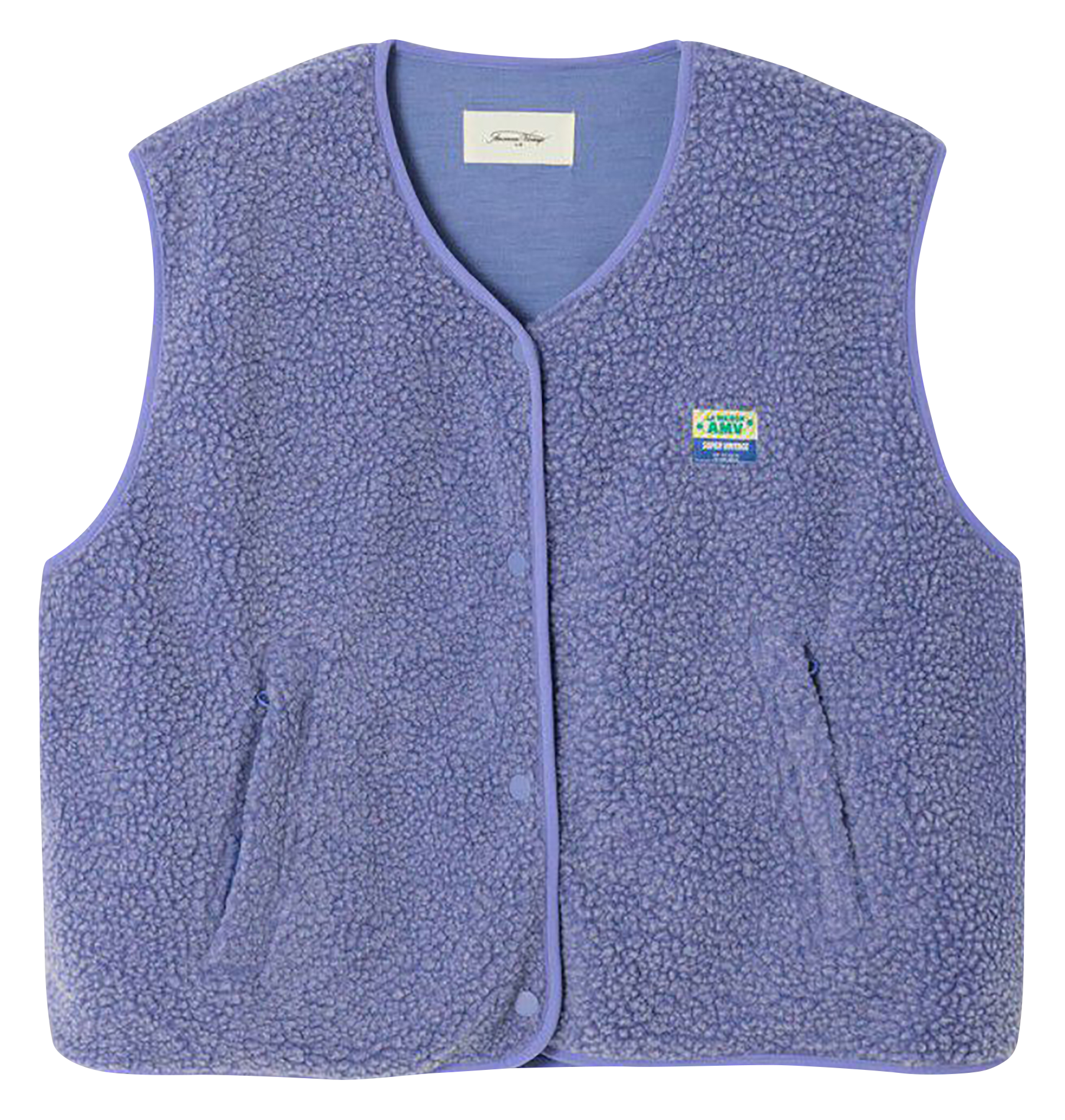 Gilet col rond molletonné sans manches AMERICAN VINTAGE Bleu