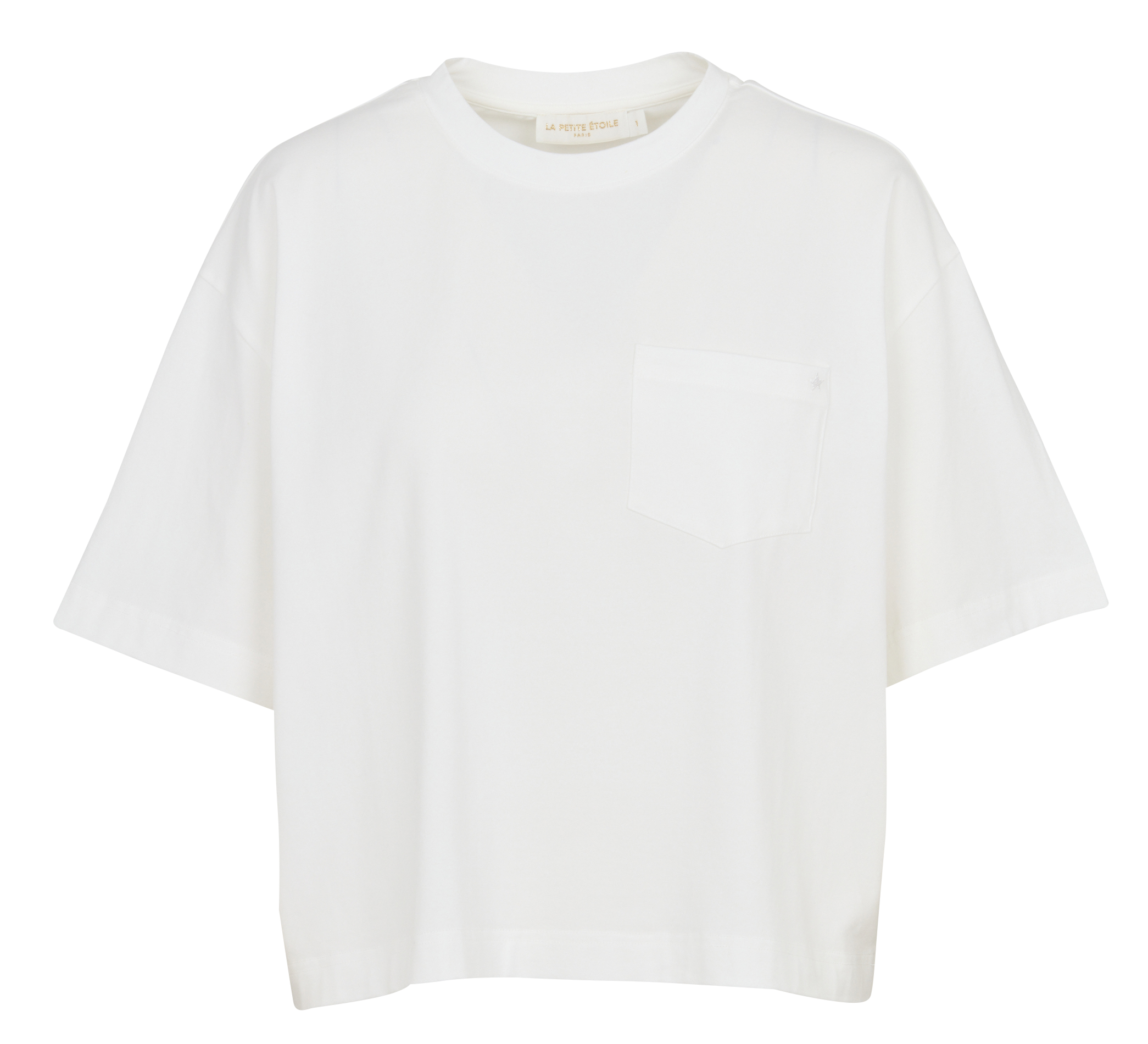 Oversized boxy round neck cotton blend t-shirt LA PETITE ETOILE Beige